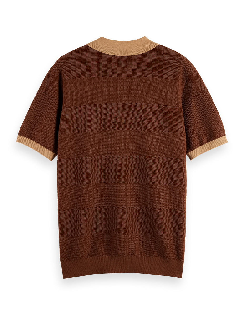 Knitted tone on tone striped regular fit polo