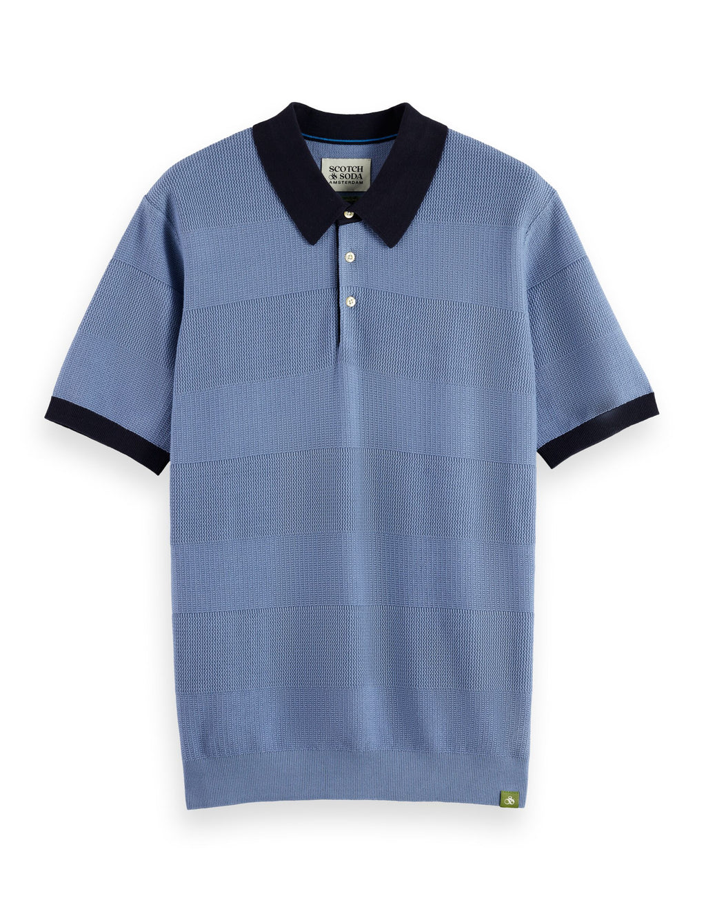 Knitted tone on tone striped regular fit polo
