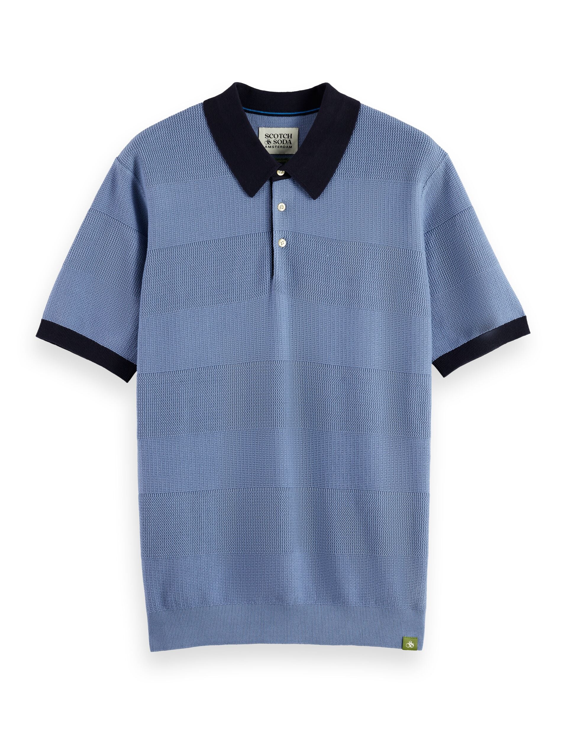 Knitted tone on tone striped regular fit polo