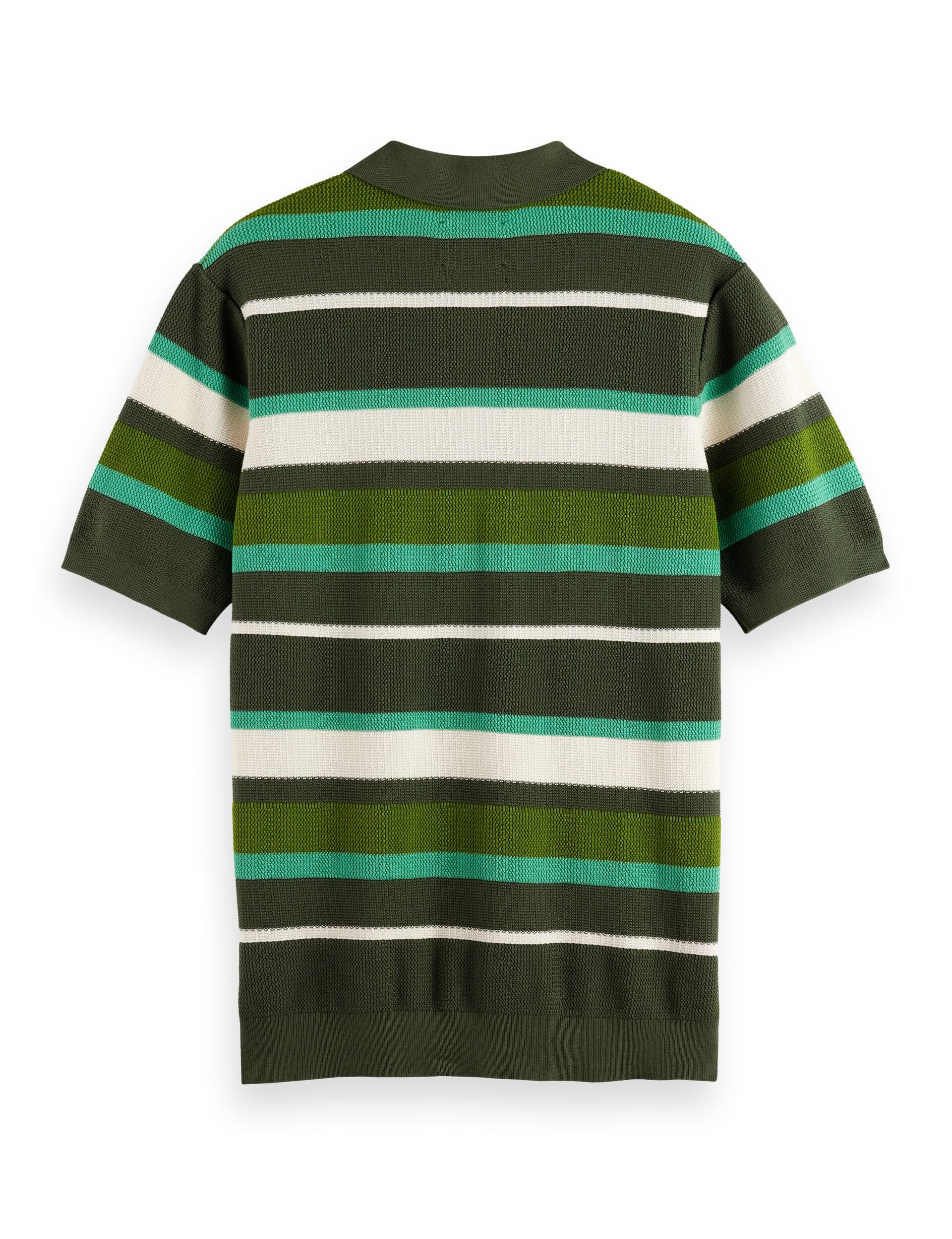 Knitted striped regular fit polo