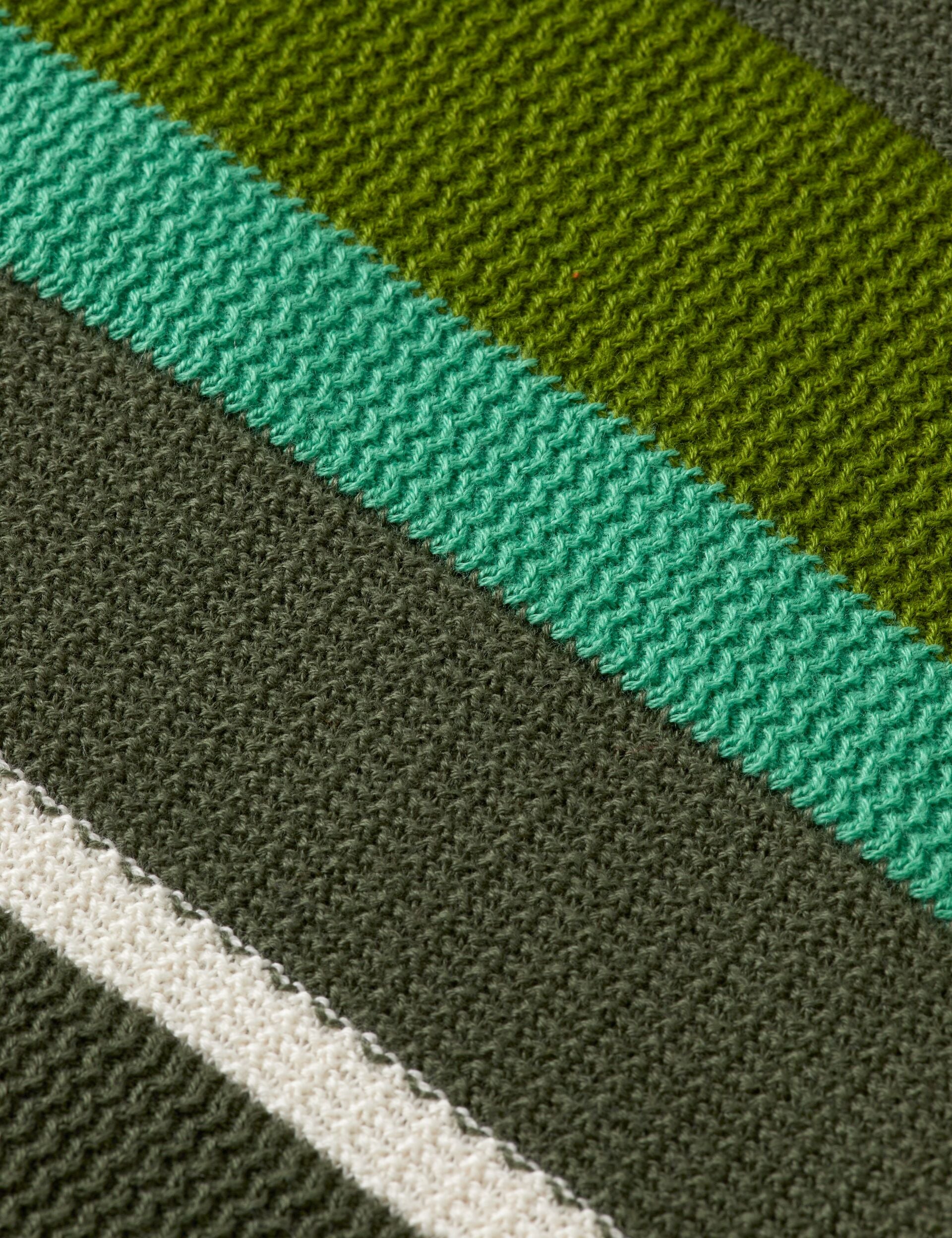 Knitted striped regular fit polo