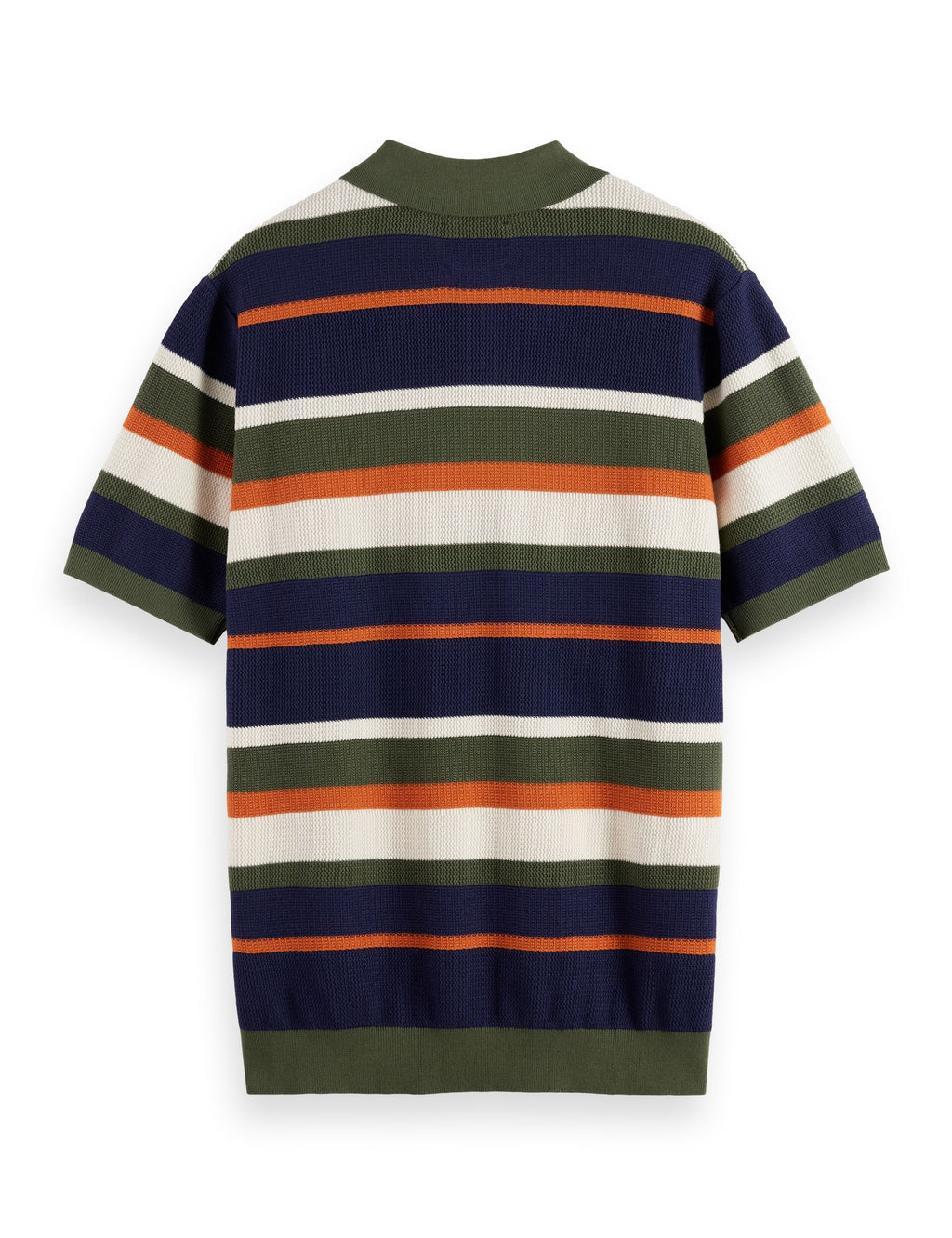 Knitted striped regular fit polo