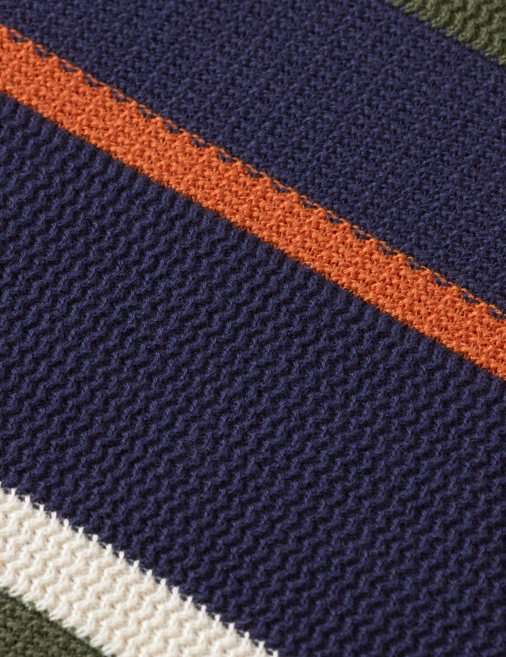 Knitted striped regular fit polo