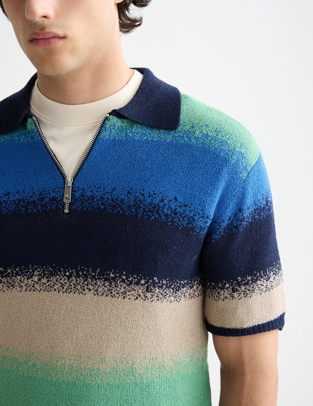 Knitted degrade polo