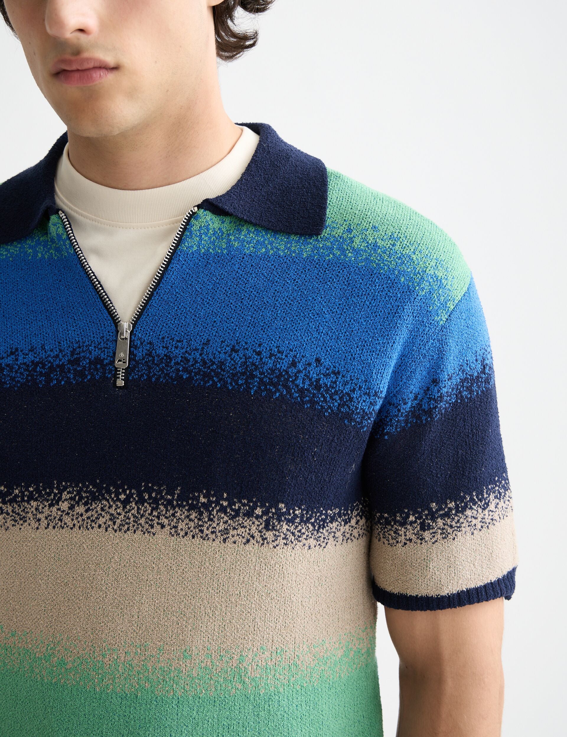 Knitted degrade polo