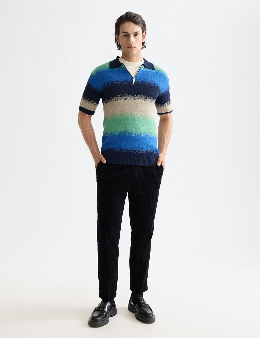 Knitted degrade polo