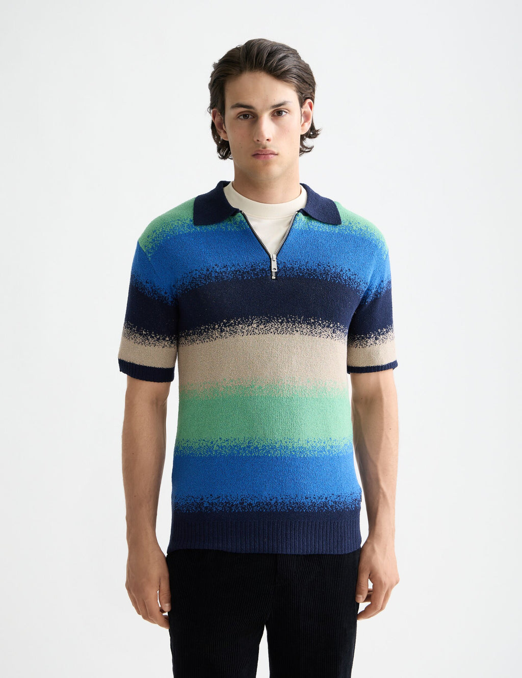 Knitted degrade polo