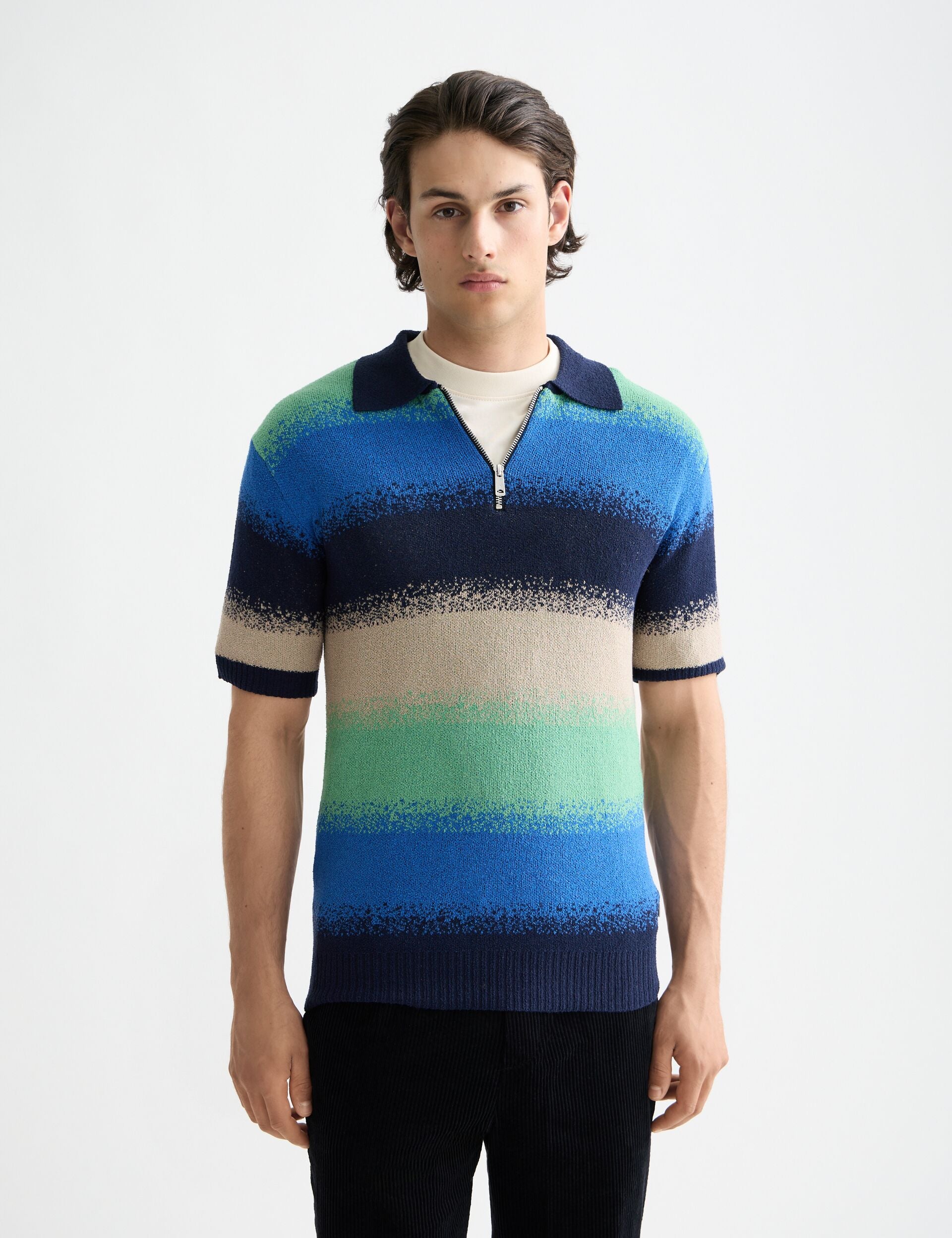 Knitted degrade polo