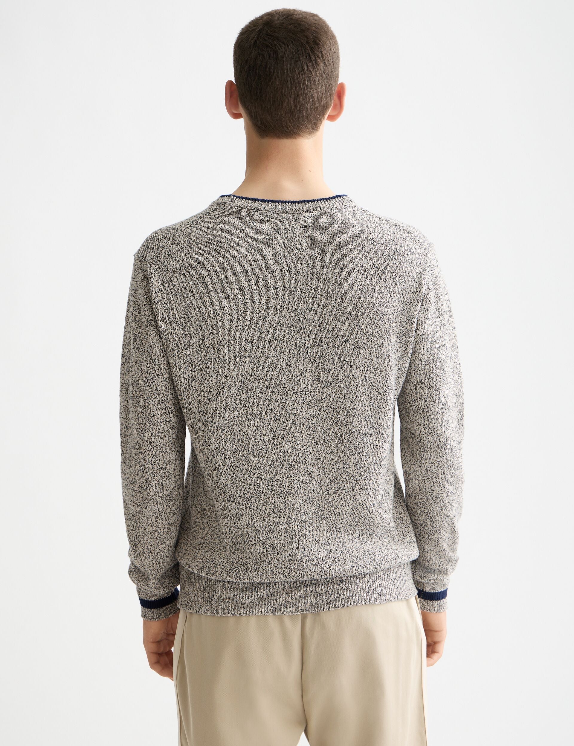 Melange regular fit crew neck