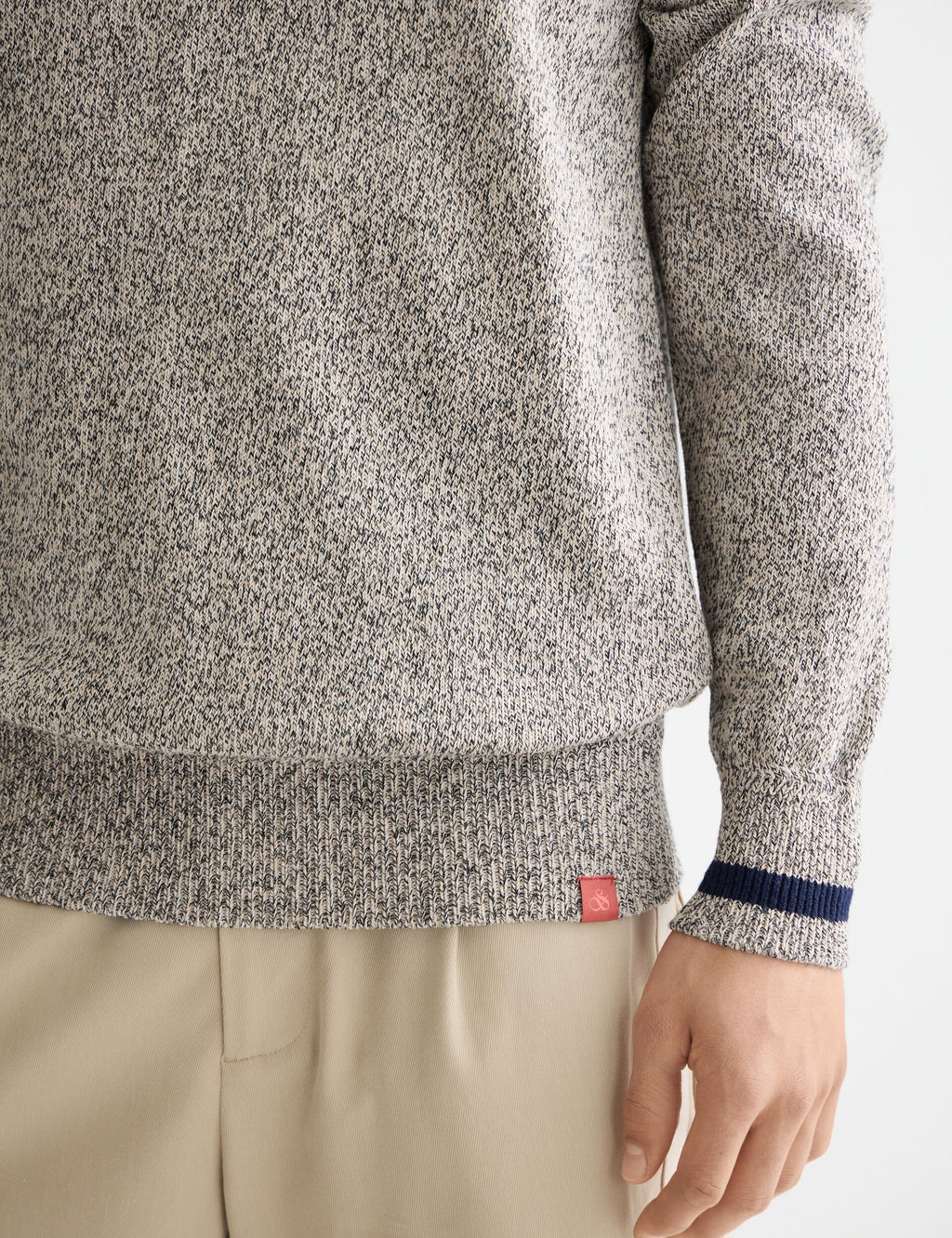 Melange regular fit crew neck