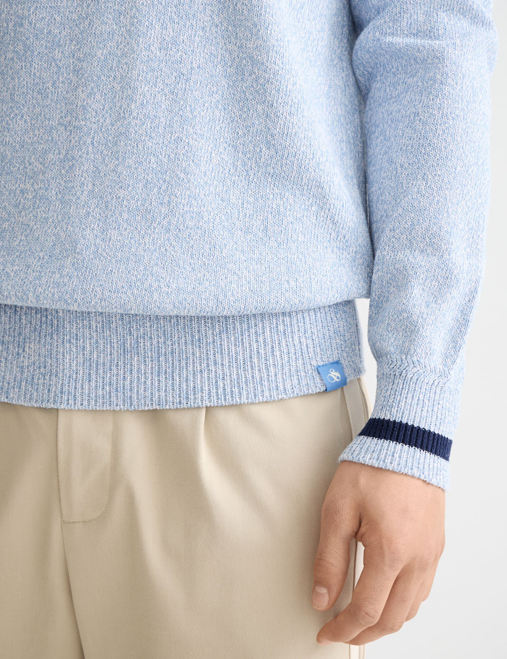 Melange regular fit crew neck