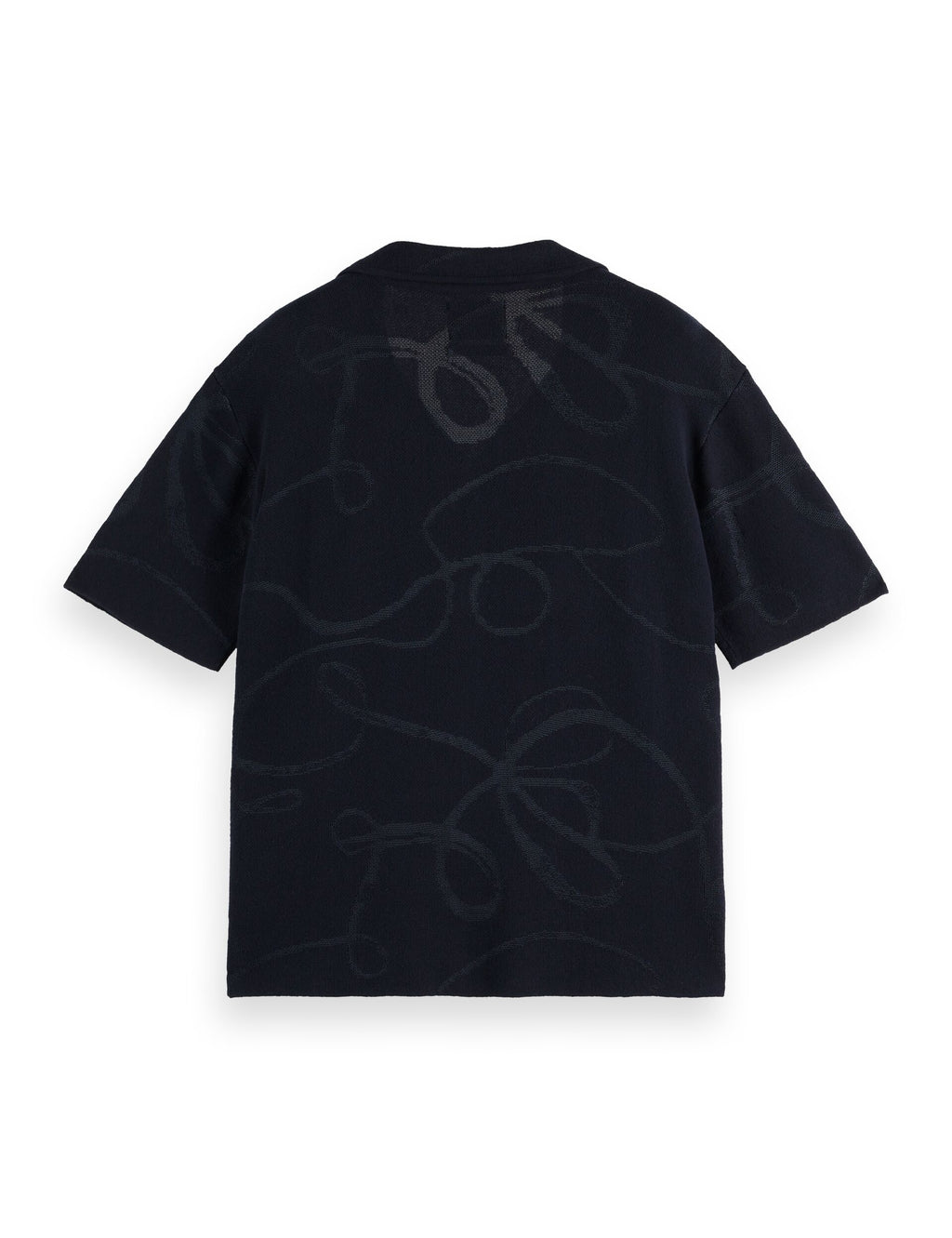 Jacquard knitted short sleeve shirt