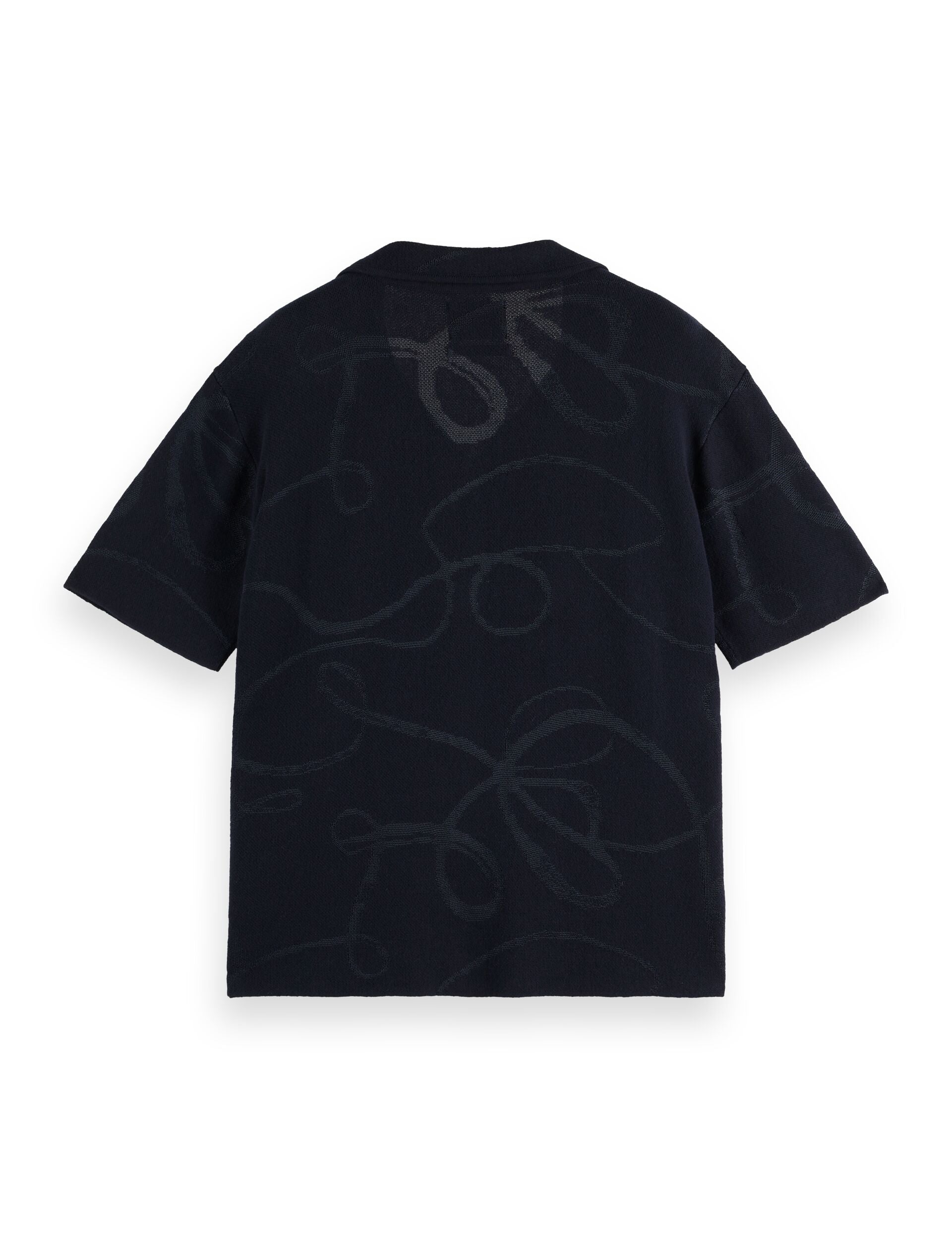 Jacquard knitted short sleeve shirt