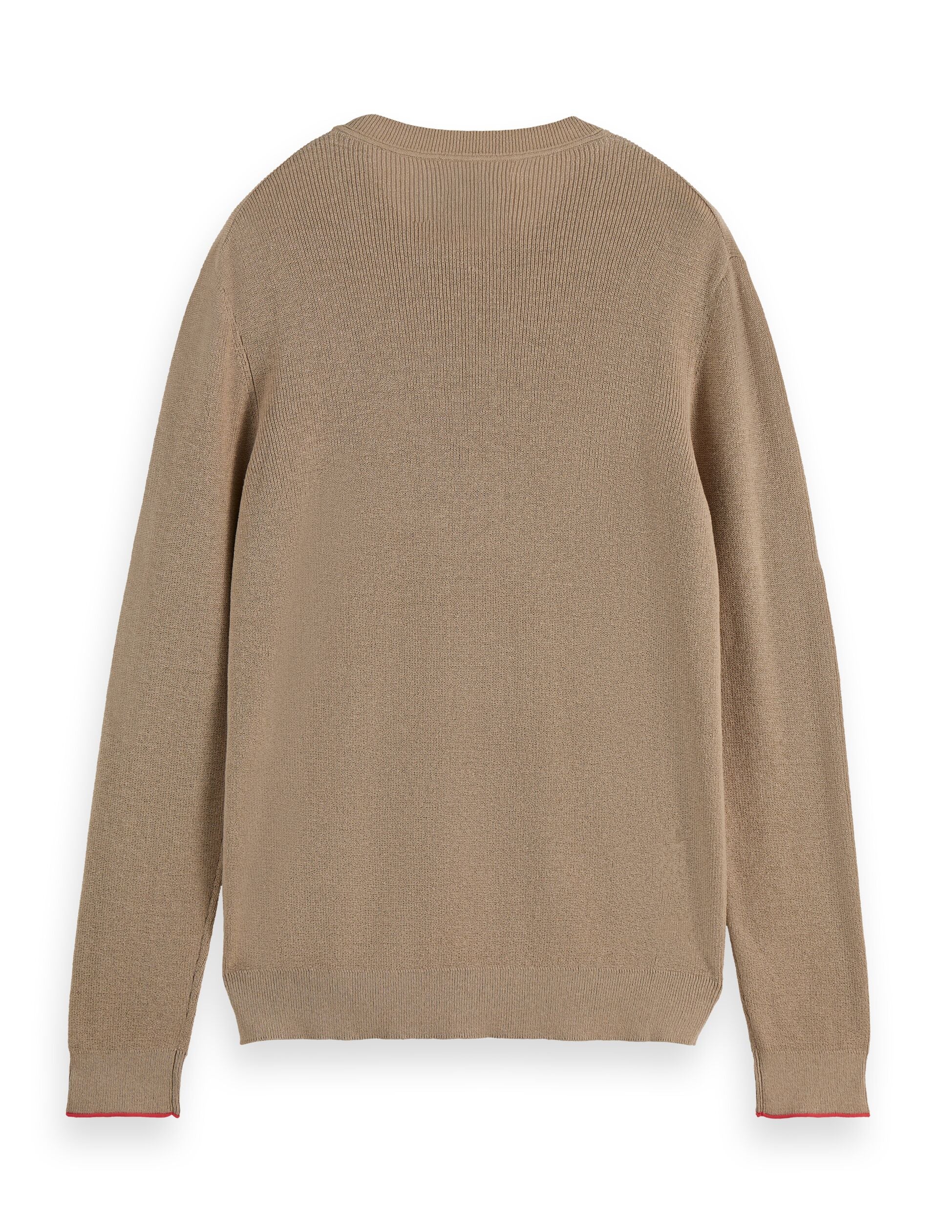 Linen blend crew neck