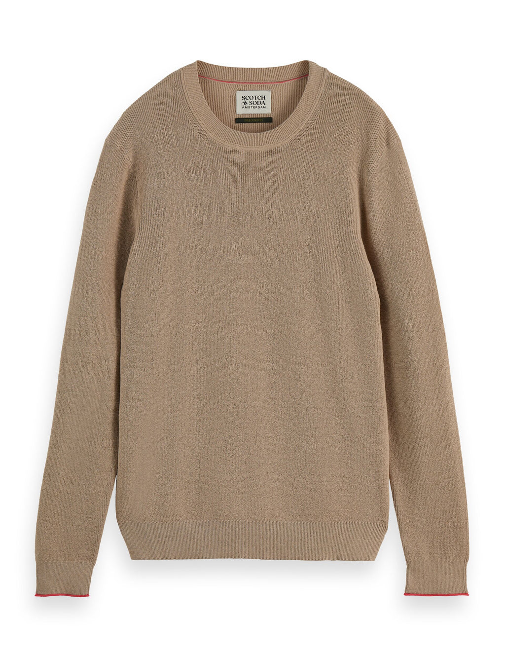 Linen blend crew neck