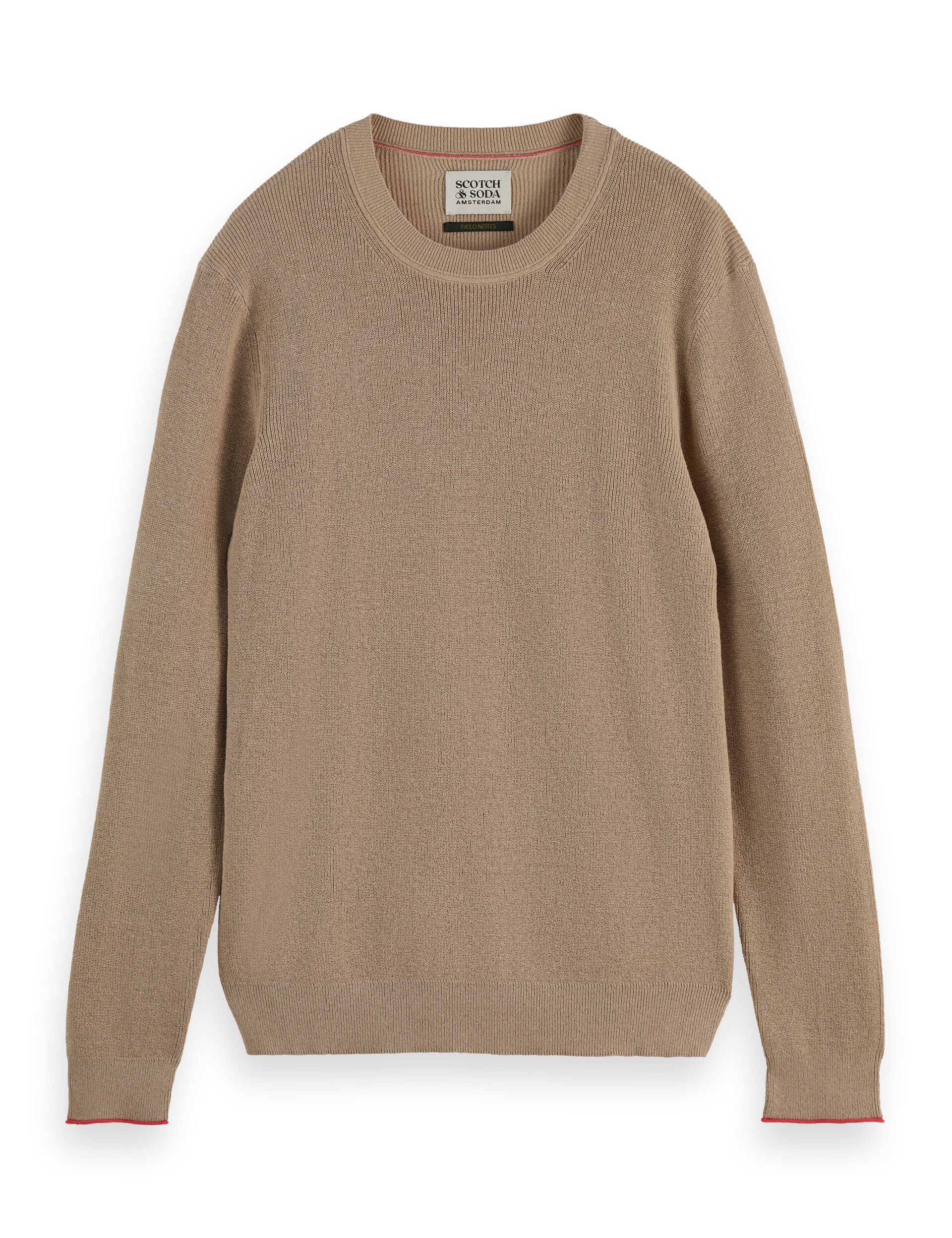 Linen blend crew neck