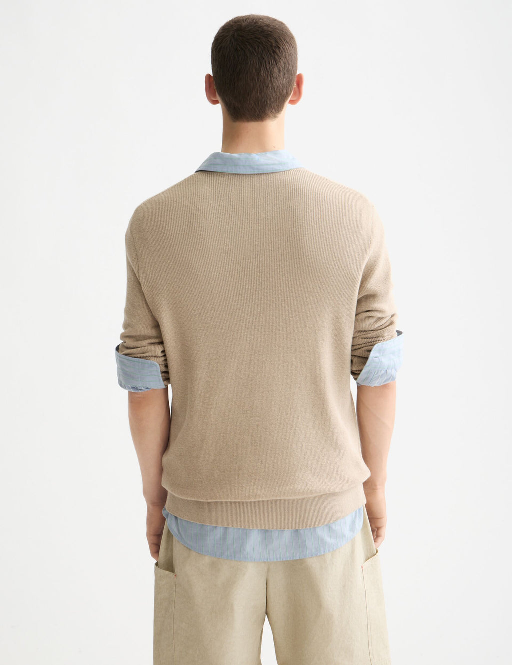 Linen blend crew neck