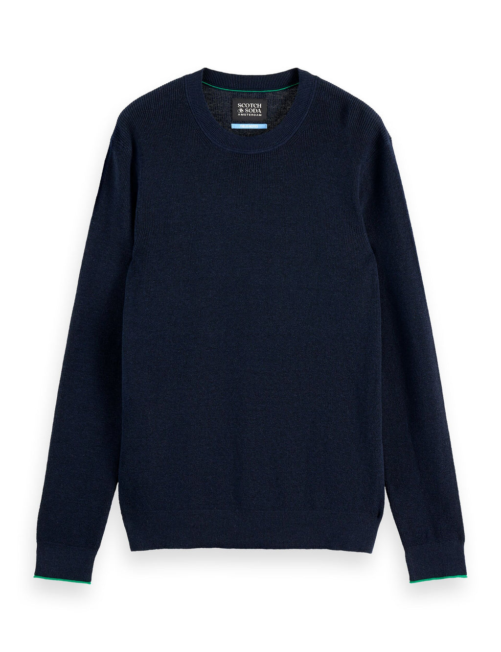 Linen blend crew neck