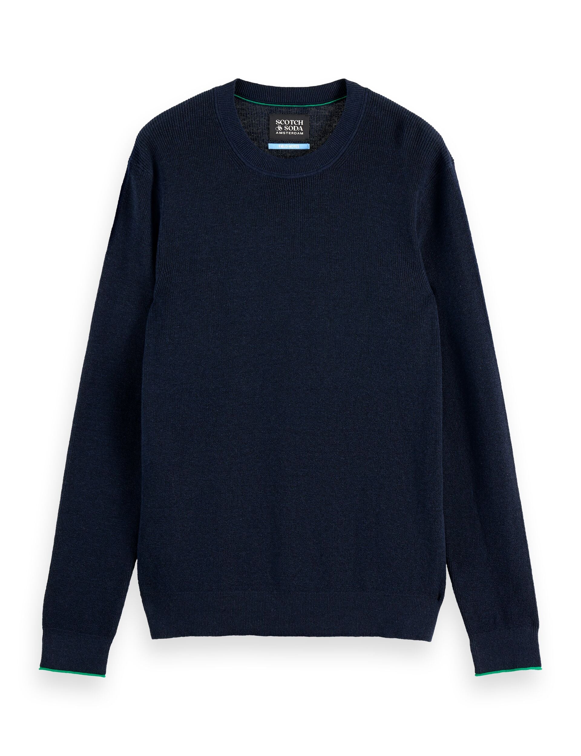 Linen blend crew neck