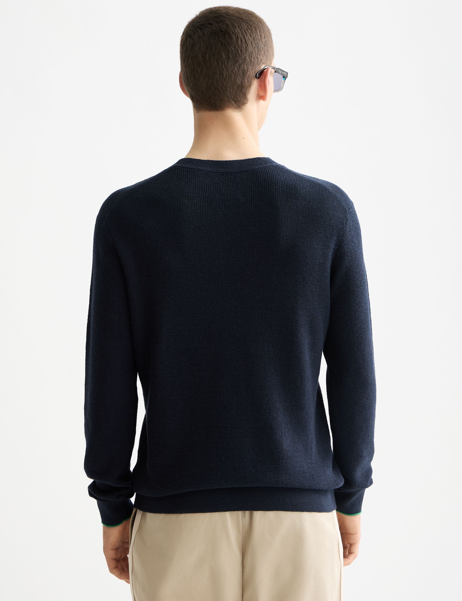 Linen blend crew neck