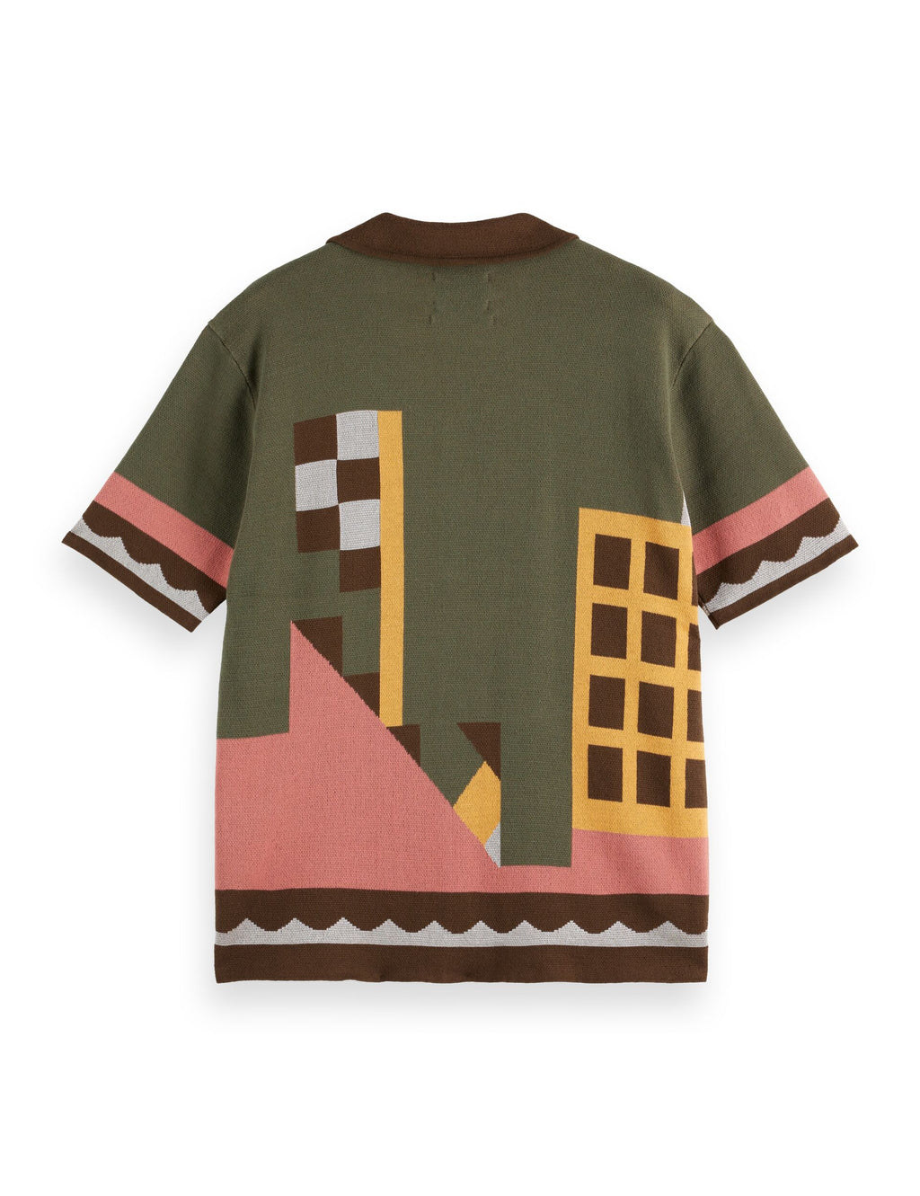 Knitted jacquard short sleeve shirt