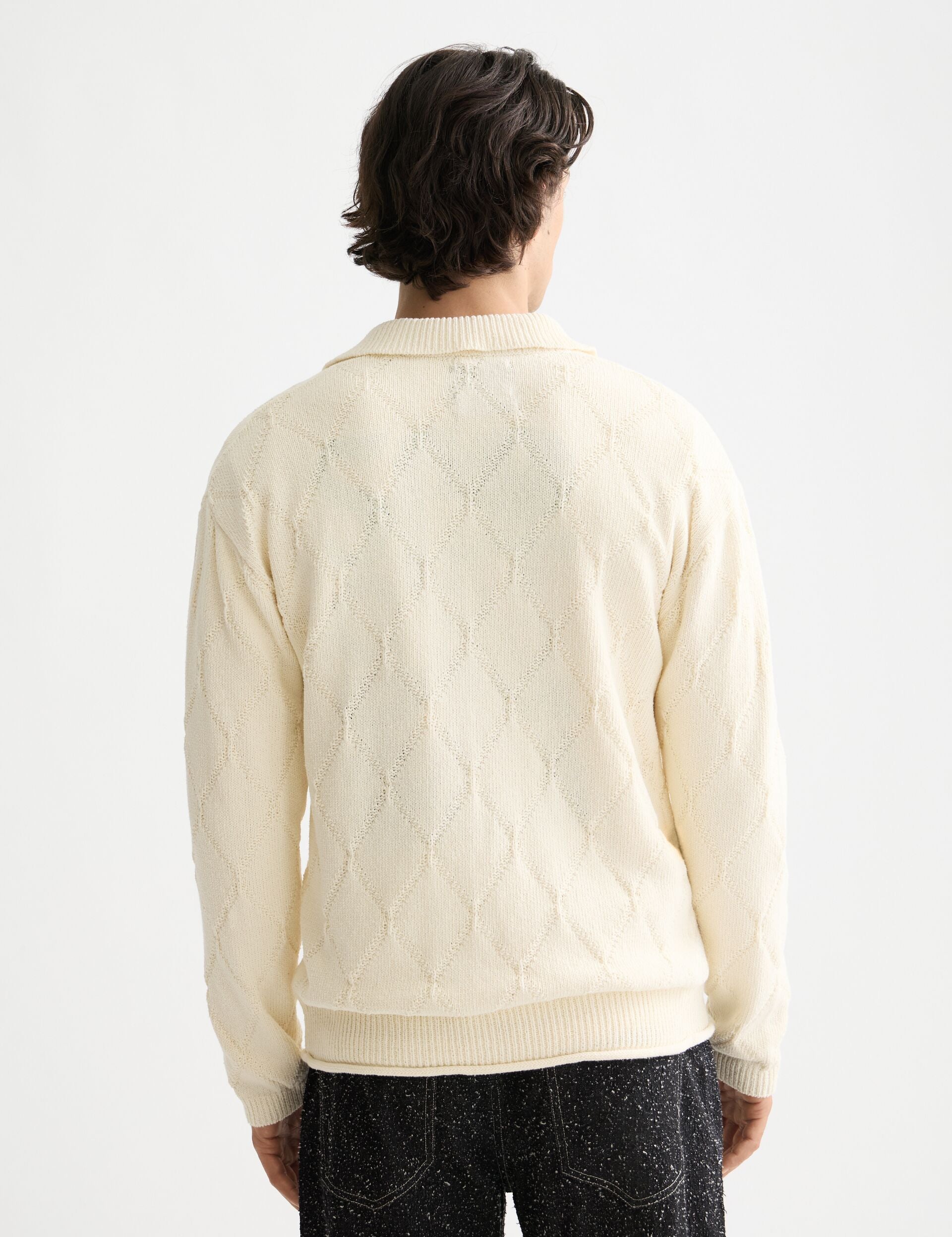Open work long sleeve shirt