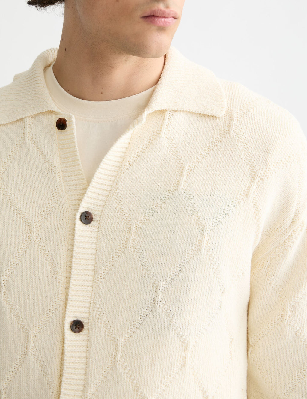 Open work long sleeve shirt