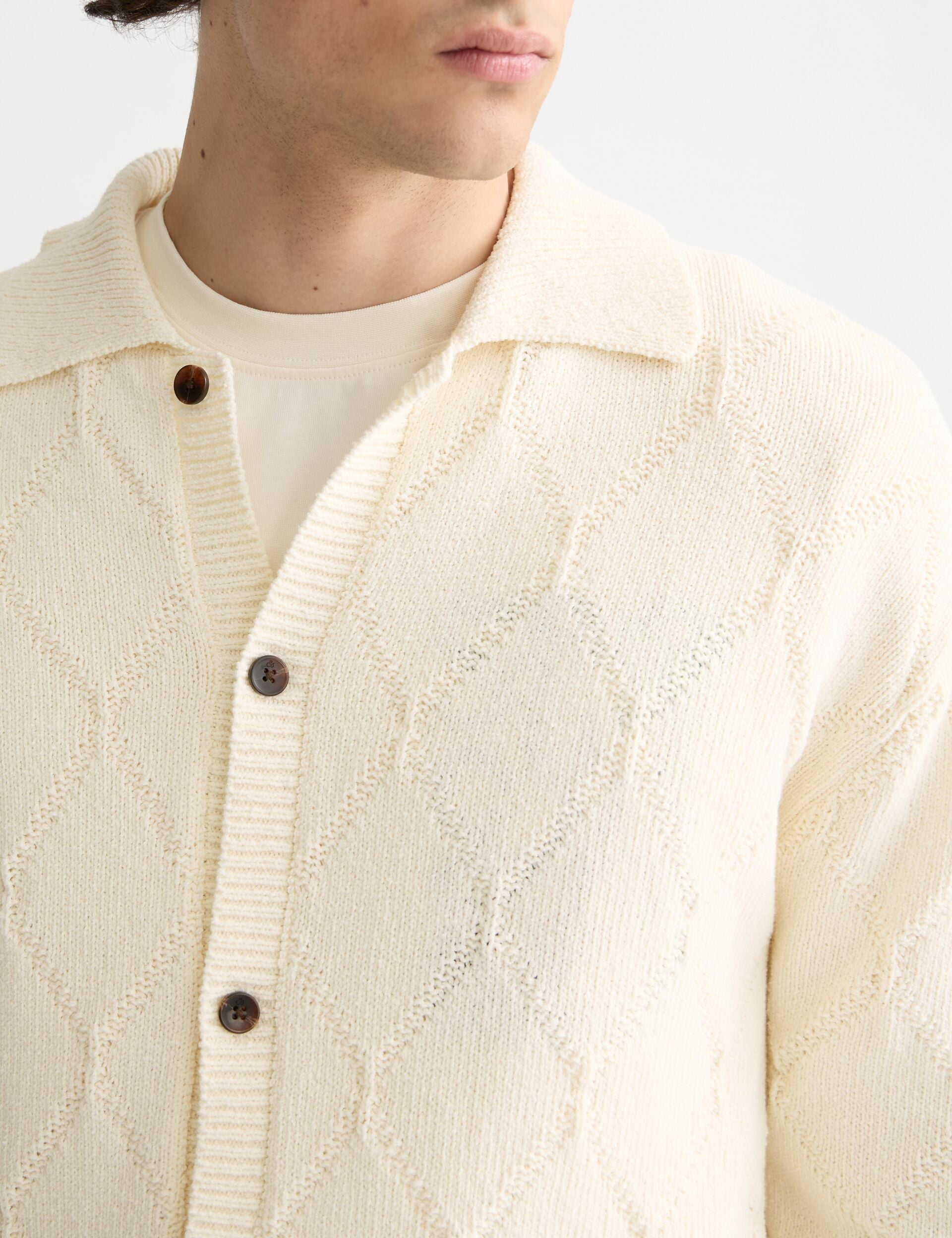 Open work long sleeve shirt