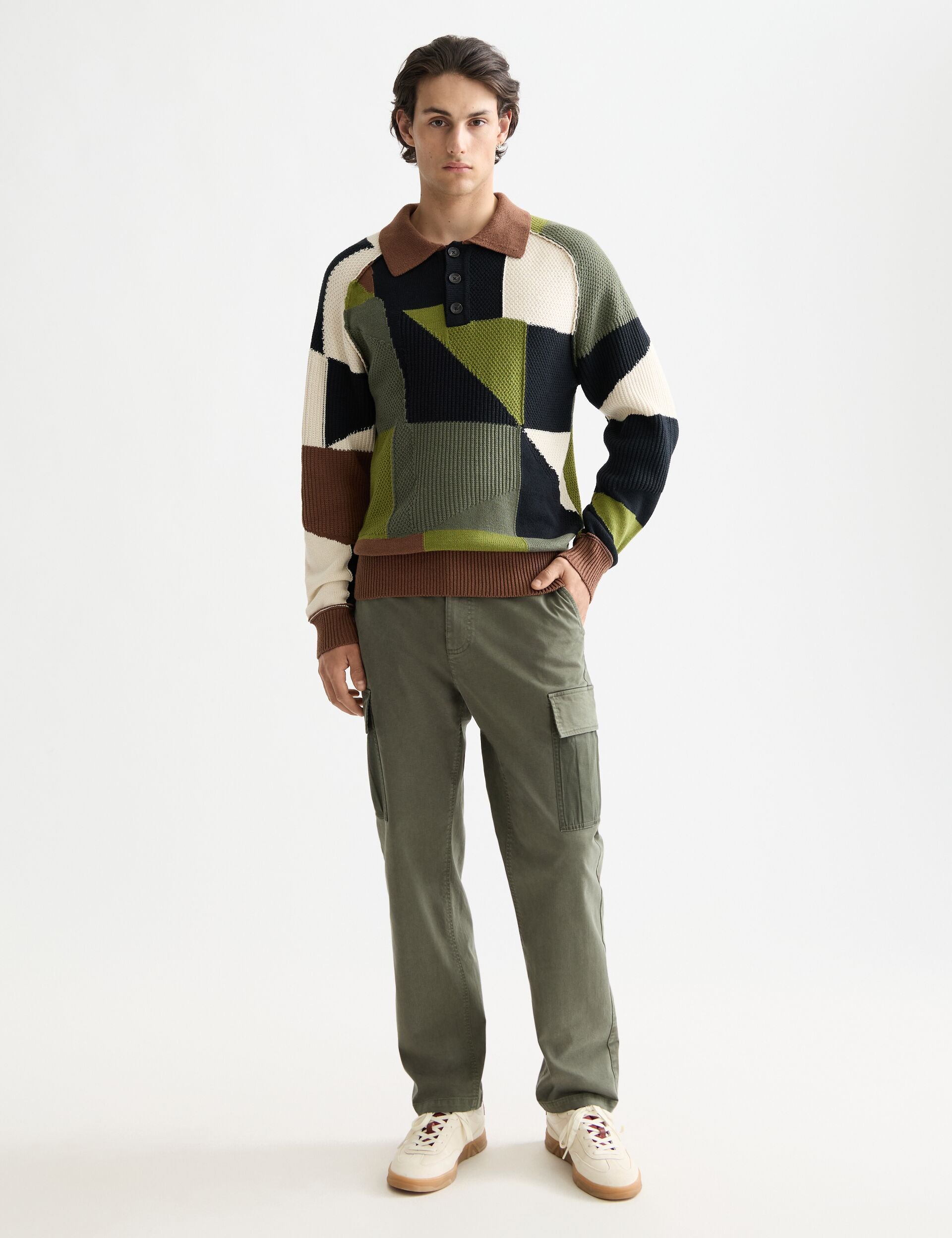 Patch work long sleeve polo – Scotch & Soda