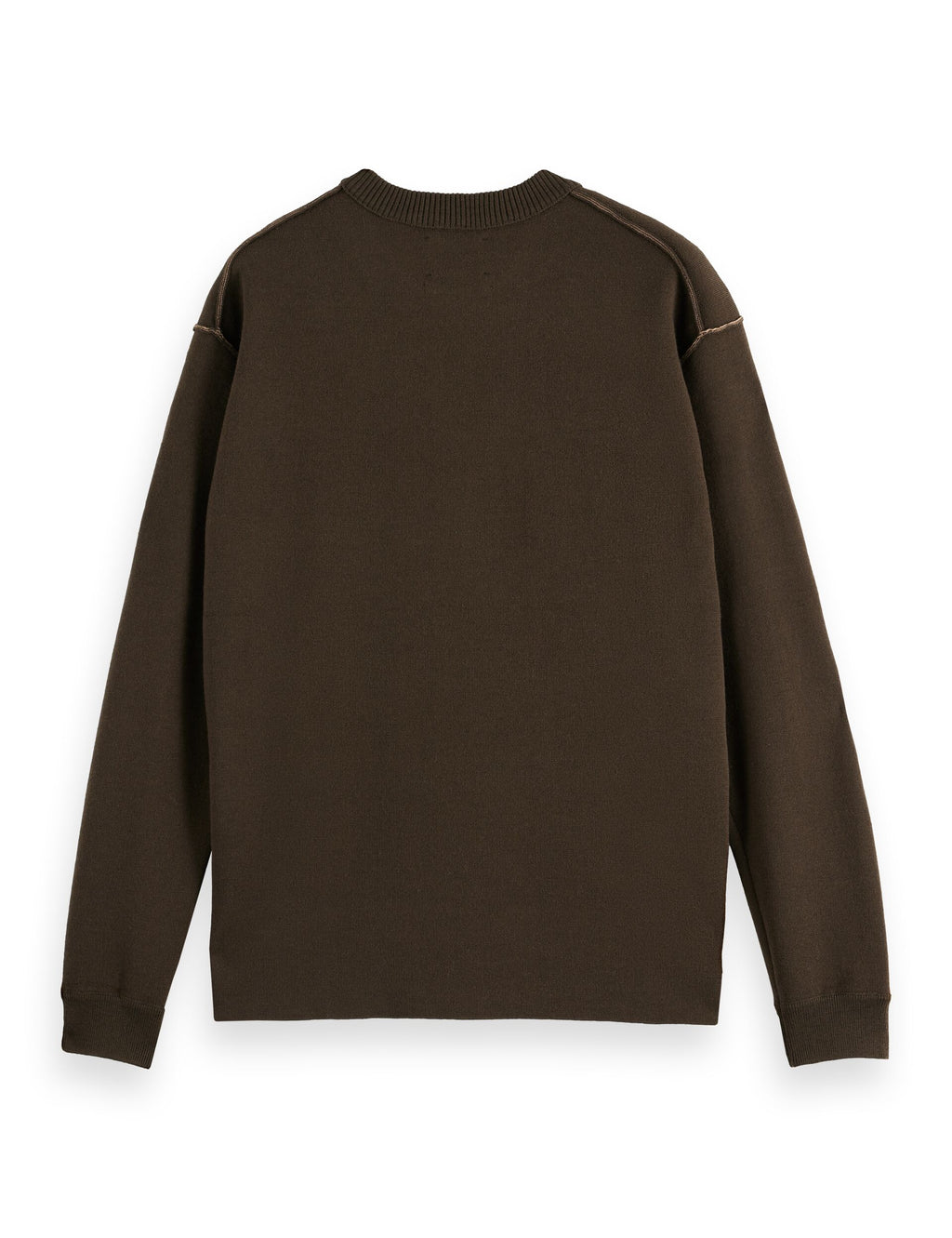 Merino double face dropped shoulder crewneck