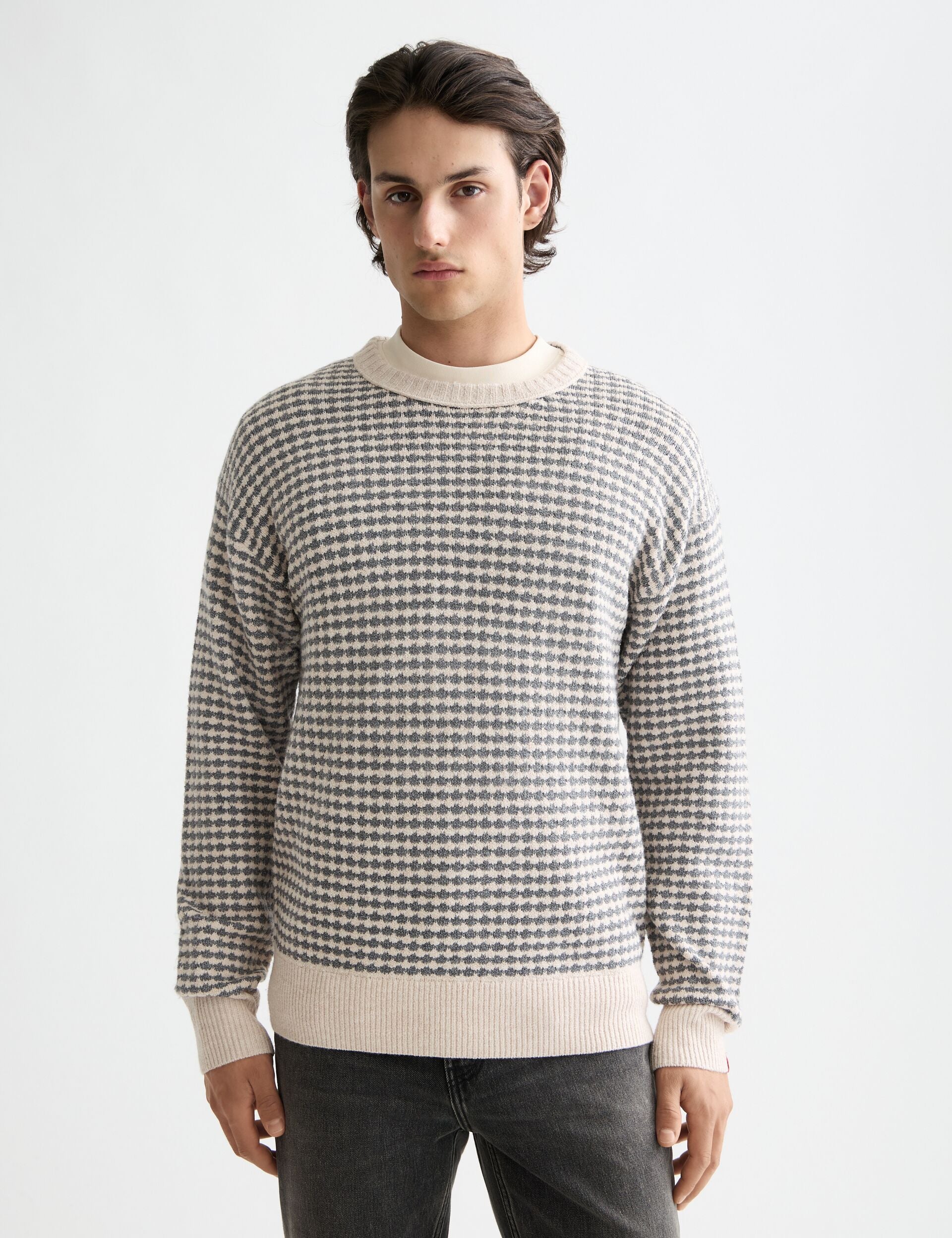 Chenille dropped shoulder pullover