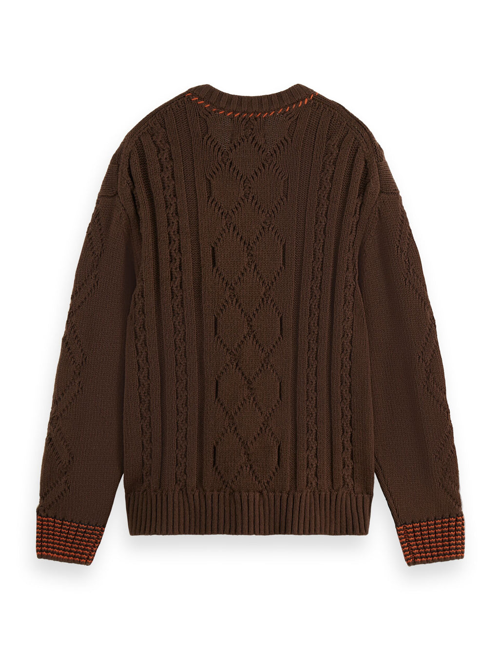 V-Neck chunky cable loose fit pullover