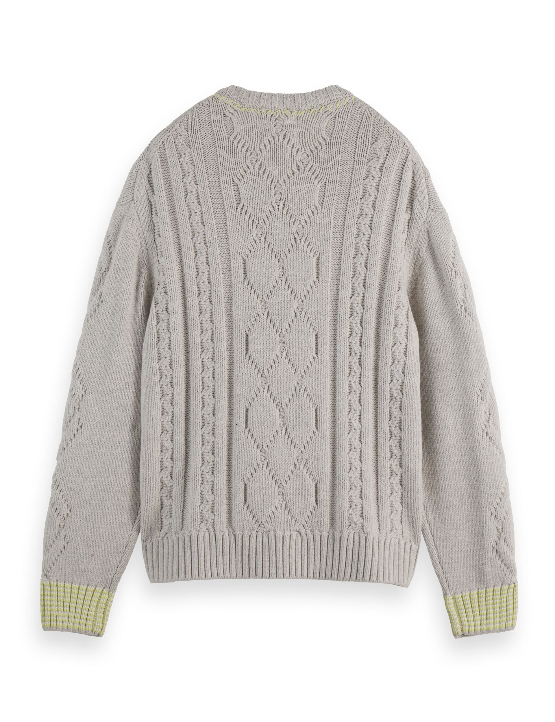 V-Neck chunky cable loose fit pullover