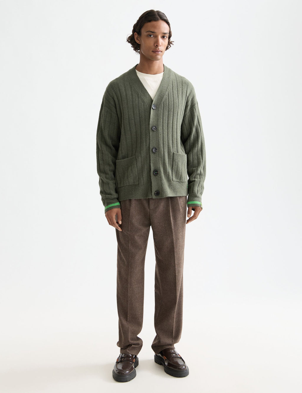 Soft knit dropped shoulder cardigan