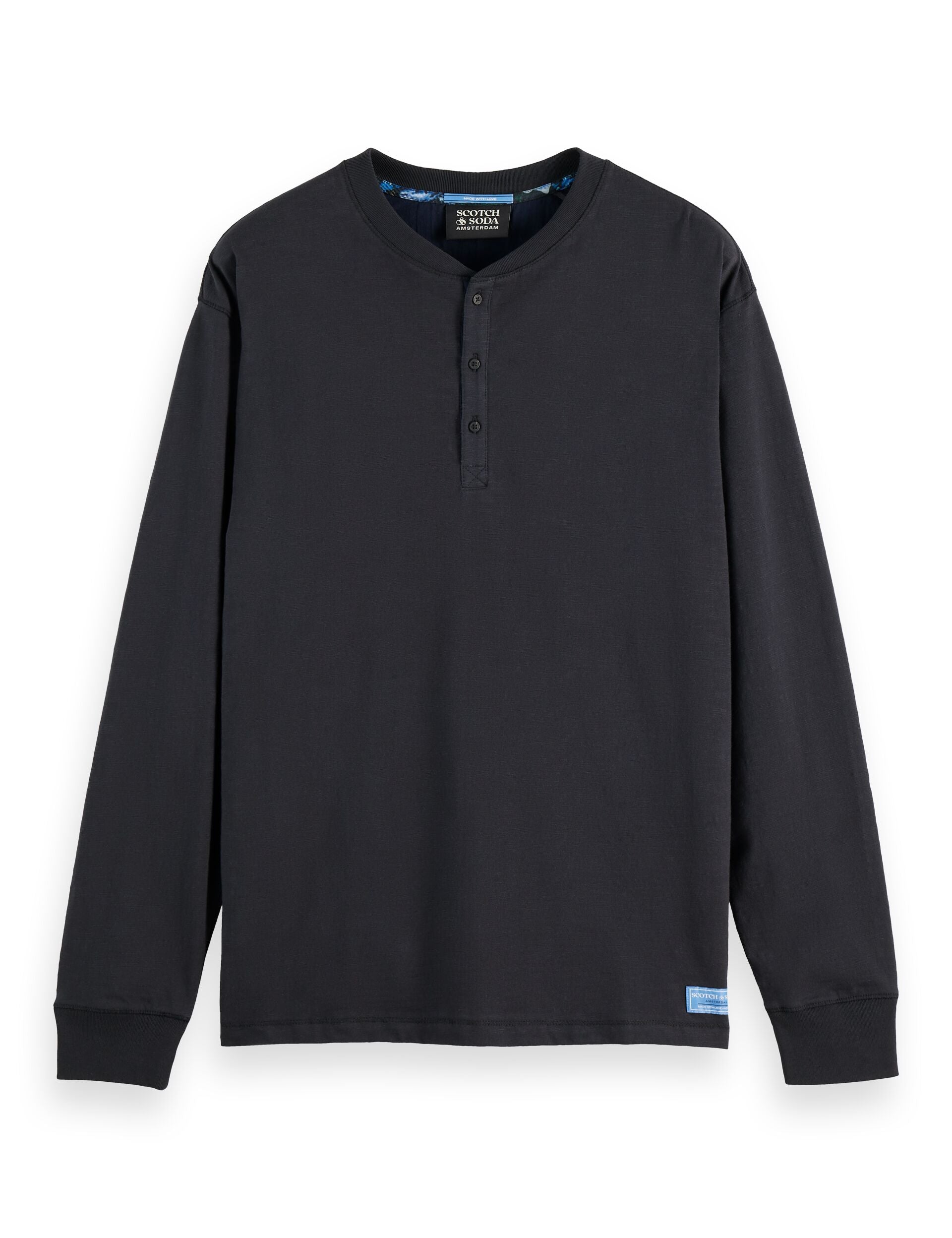 Long Sleeve Slub Henley T-Shirt