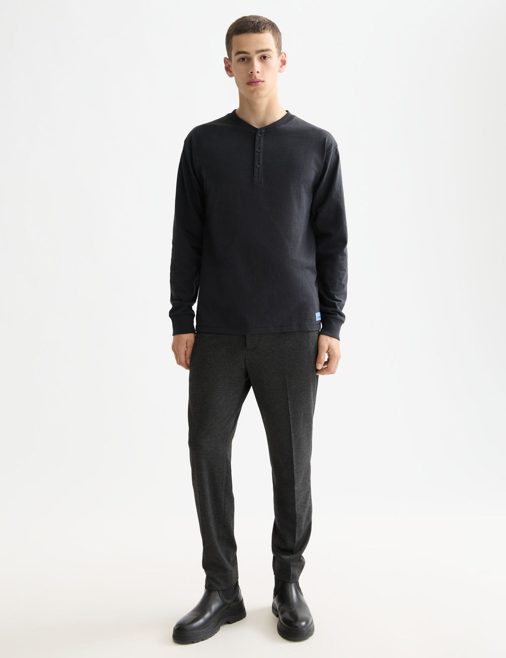 Long Sleeve Slub Henley T-Shirt