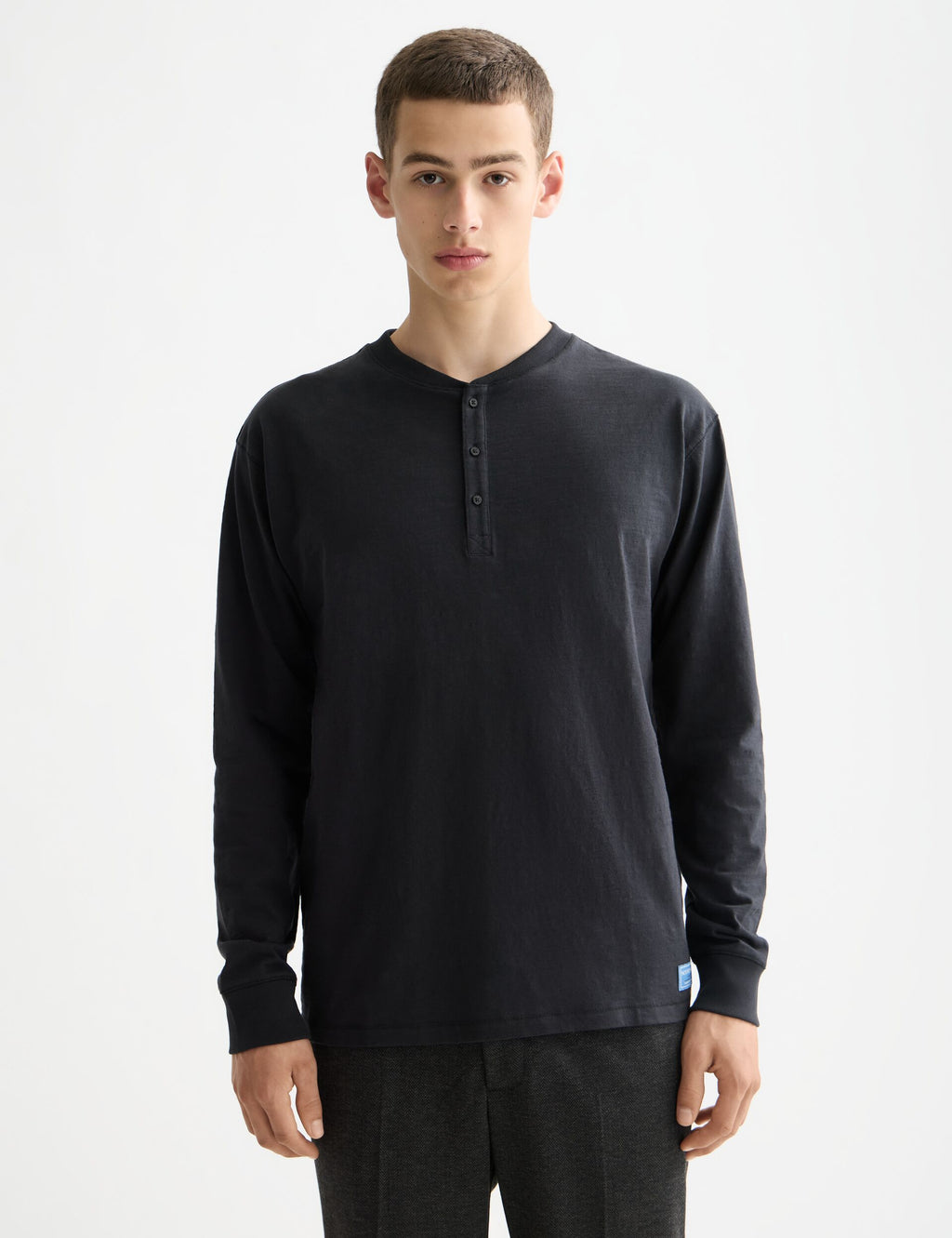 Long Sleeve Slub Henley T-Shirt