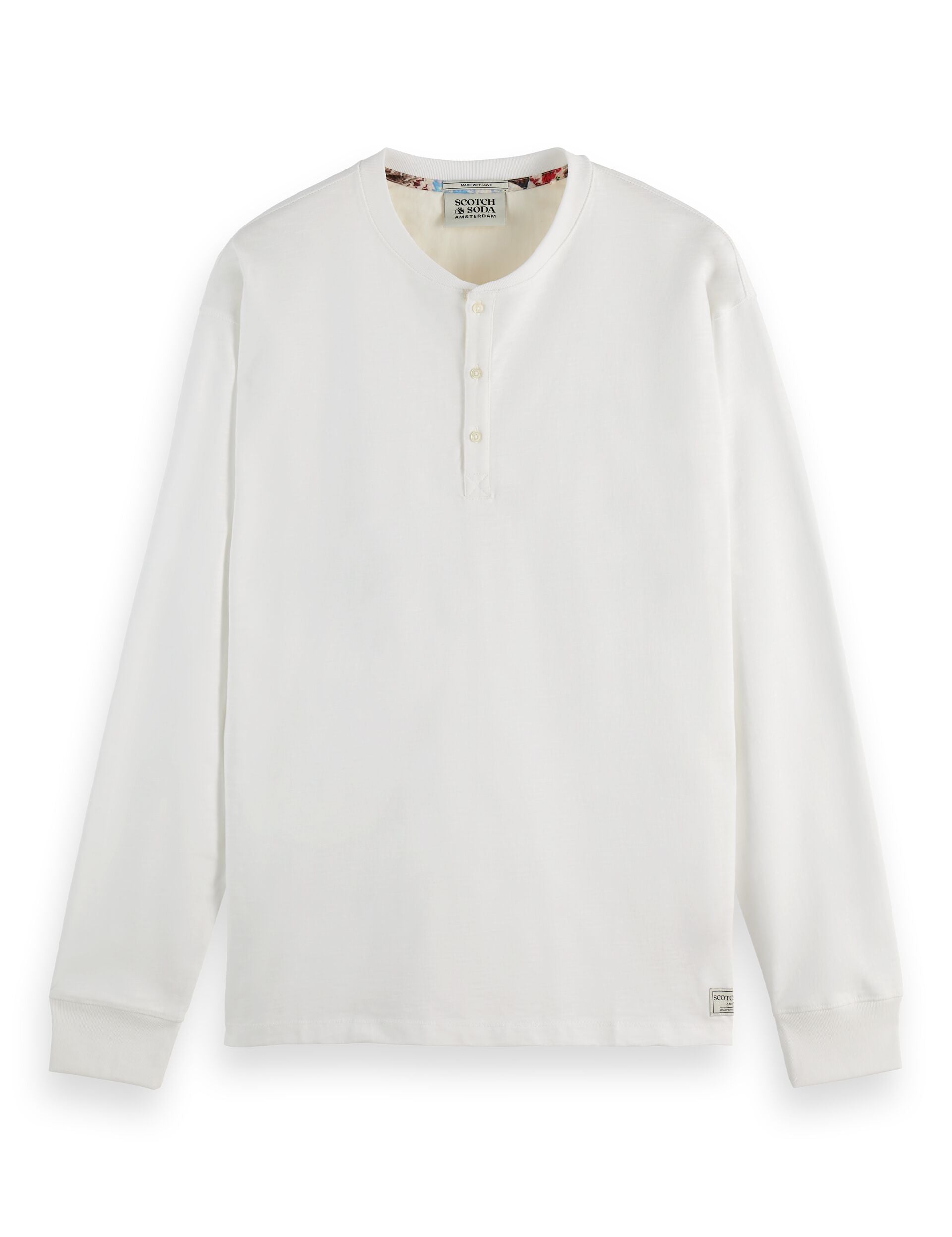 Slub Henley Long Sleeve T-shirt – Scotch & Soda
