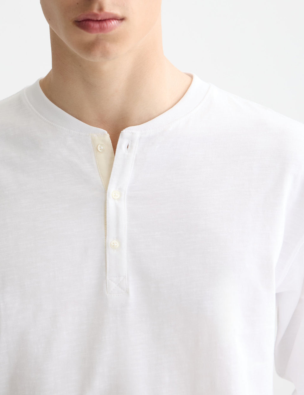 Slub Henley Long Sleeve T-shirt