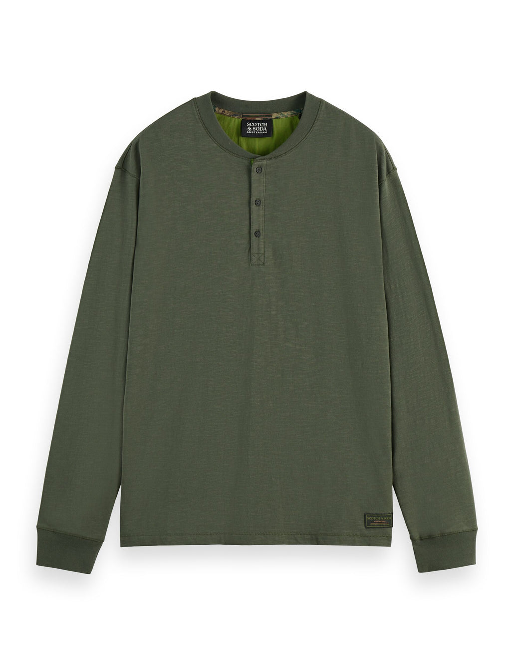 Long Sleeve Slub Henley T-Shirt