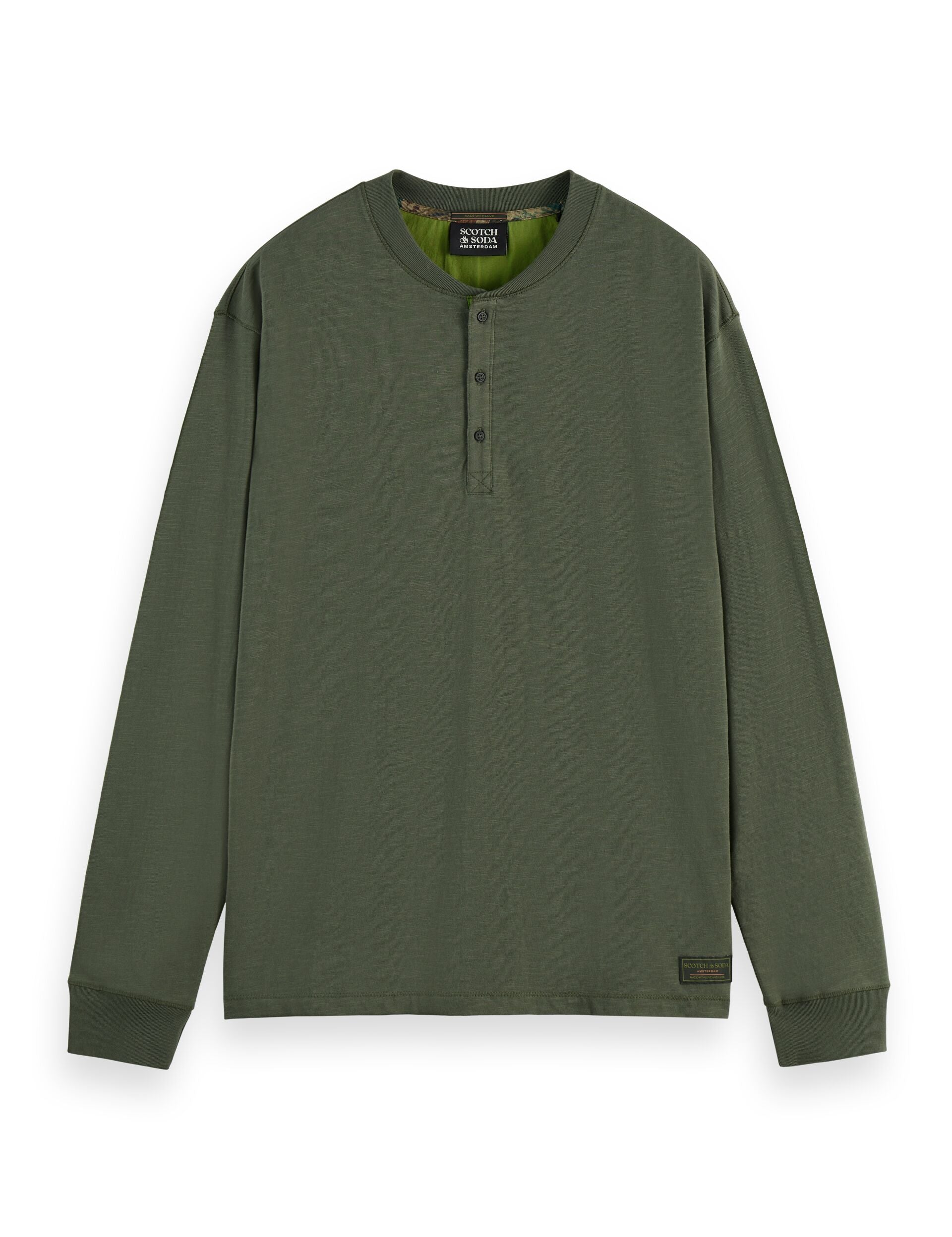 Long Sleeve Slub Henley T-Shirt