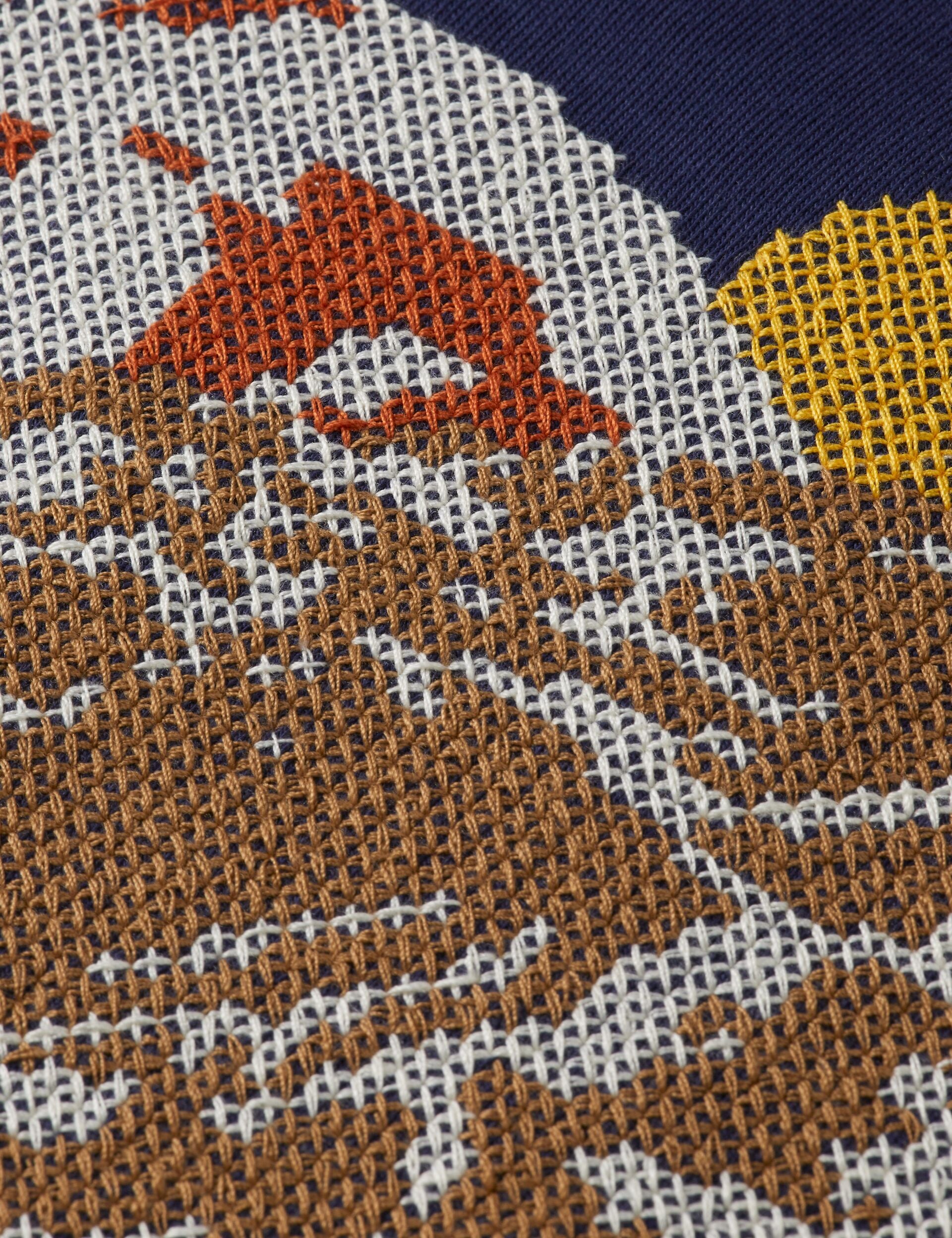 Relaxed Fit Cross-stitch Artwork T-shirt