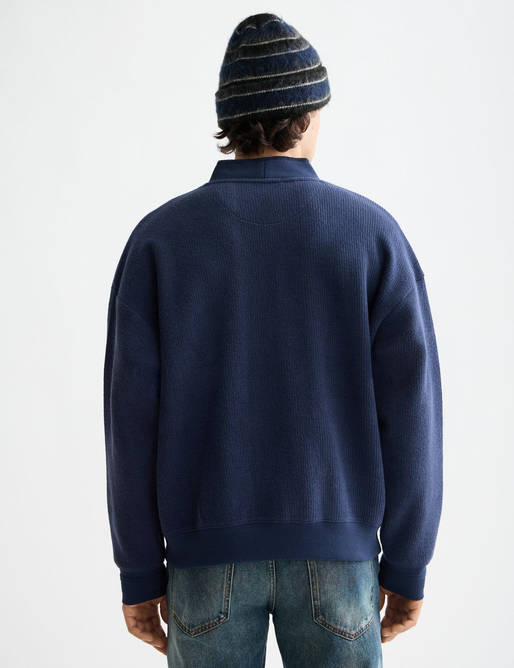 Loose Fit Button Down Sweatshirt