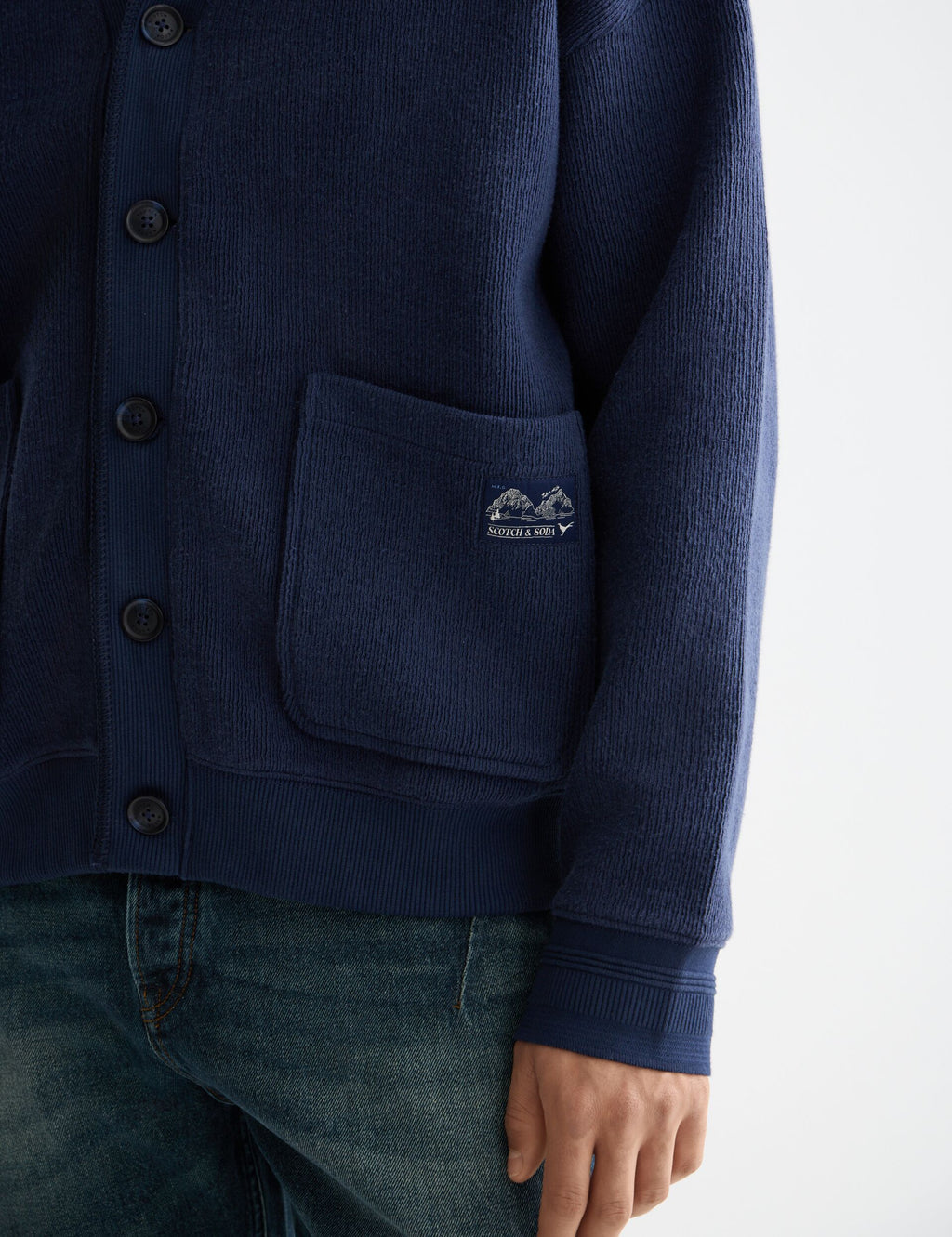 Loose Fit Button Down Sweatshirt