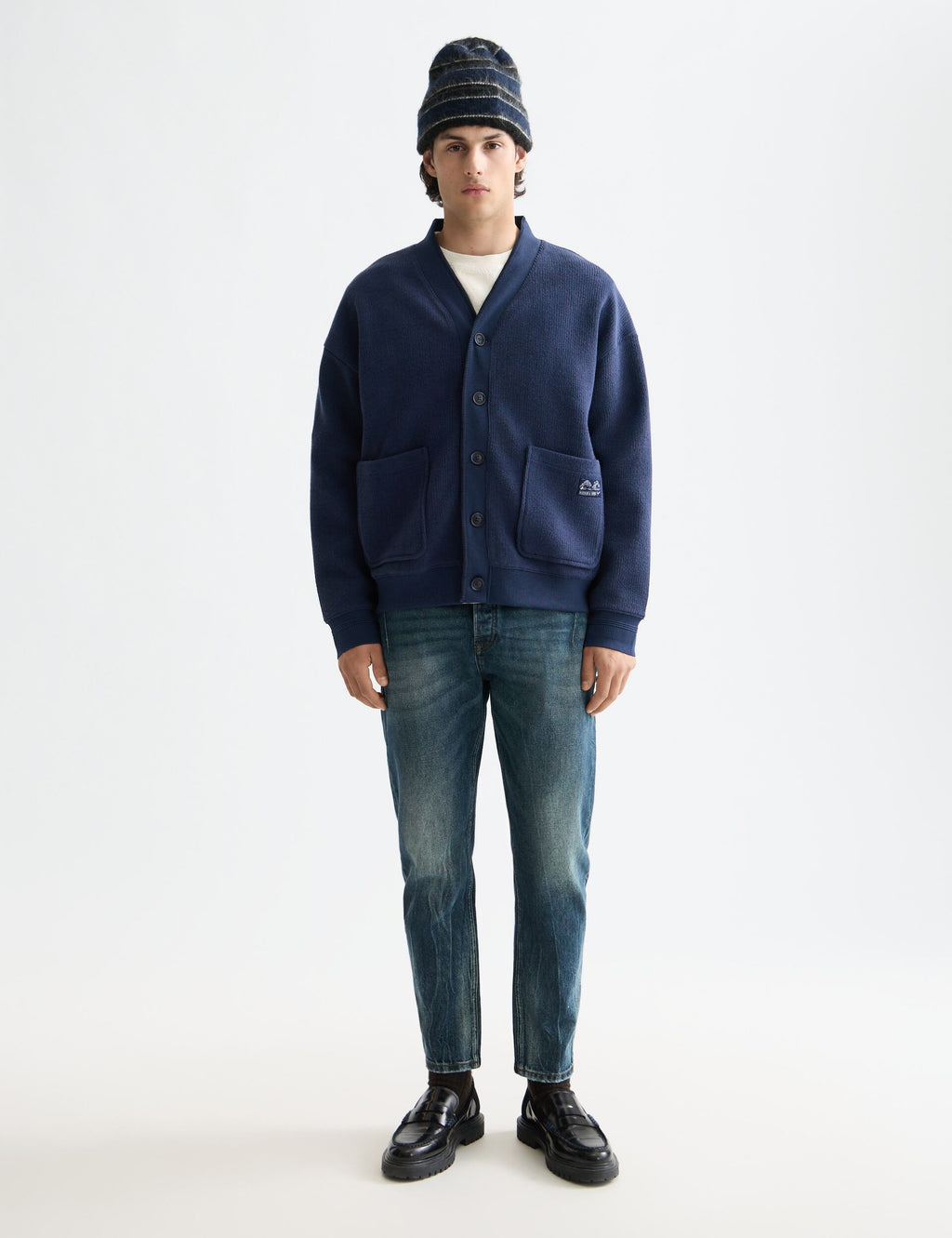 Loose Fit Button Down Sweatshirt