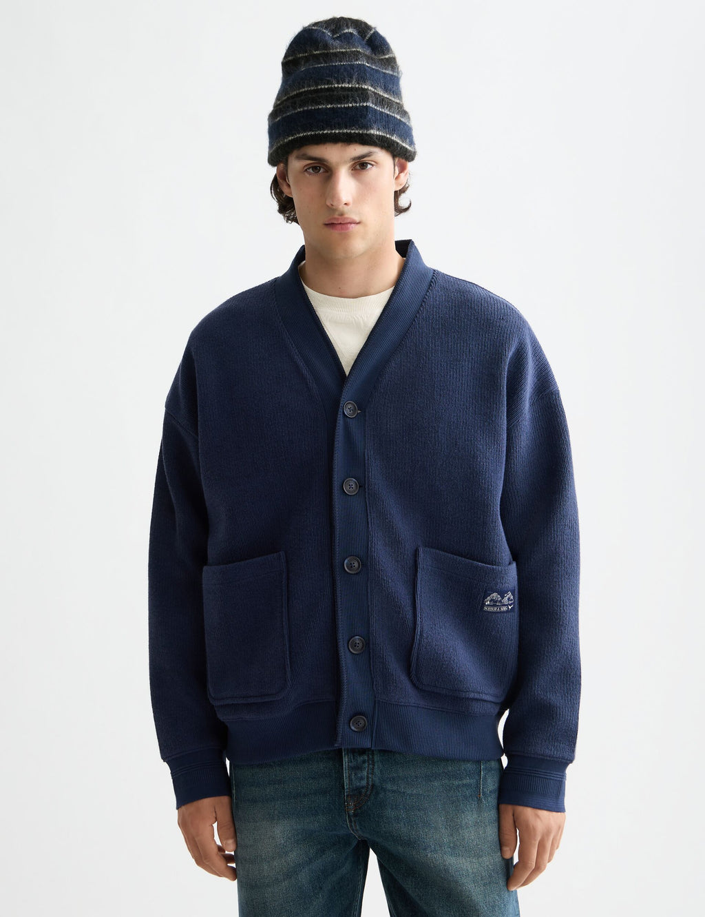 Loose Fit Button Down Sweatshirt