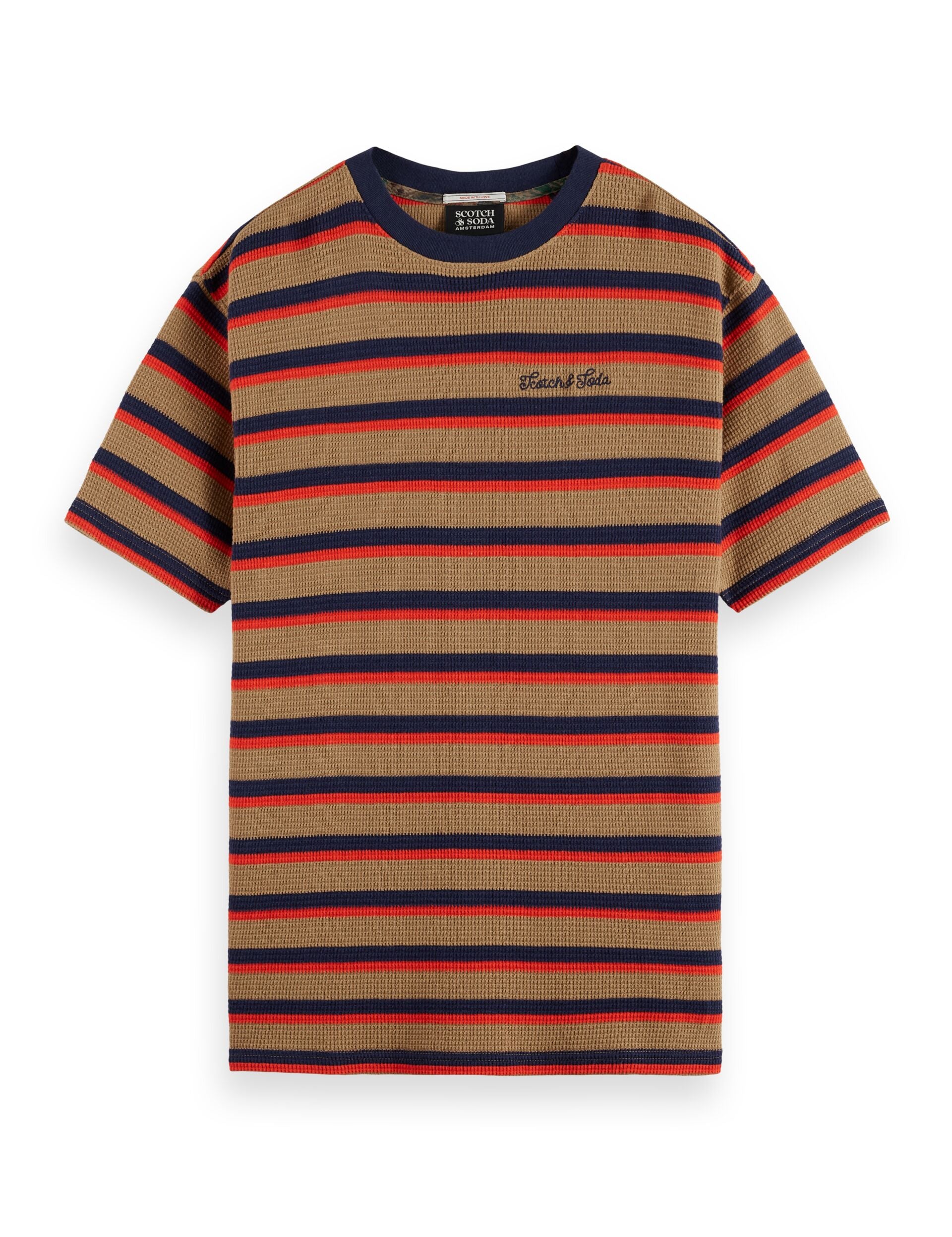 Relaxed Fit Chunky Waffle Stripe T-shirt