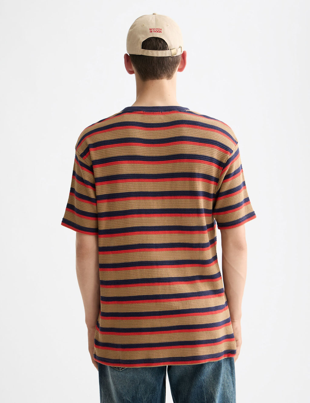 Relaxed Fit Chunky Waffle Stripe T-shirt