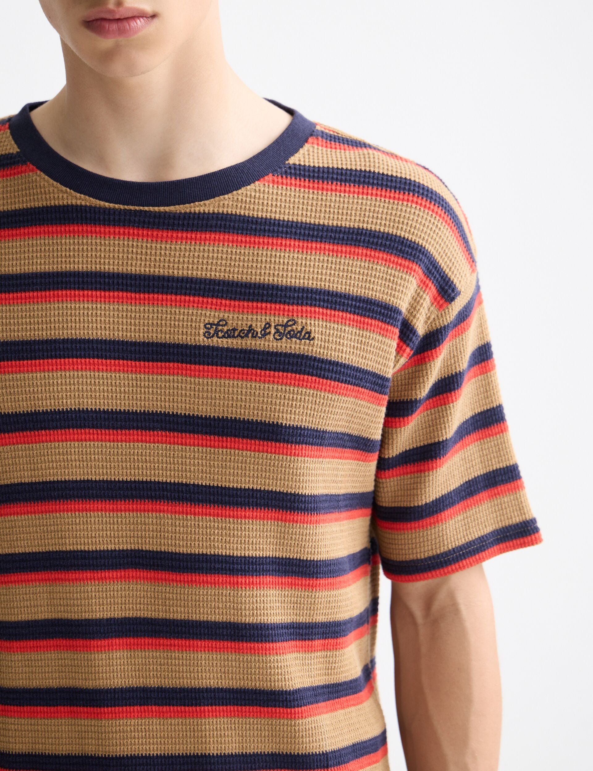 Relaxed Fit Chunky Waffle Stripe T-shirt