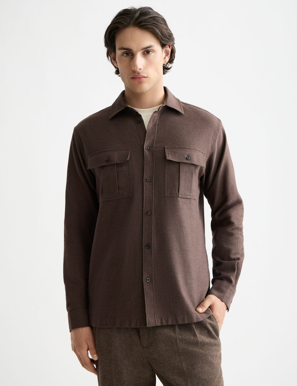 Melange relaxed-fit shirt